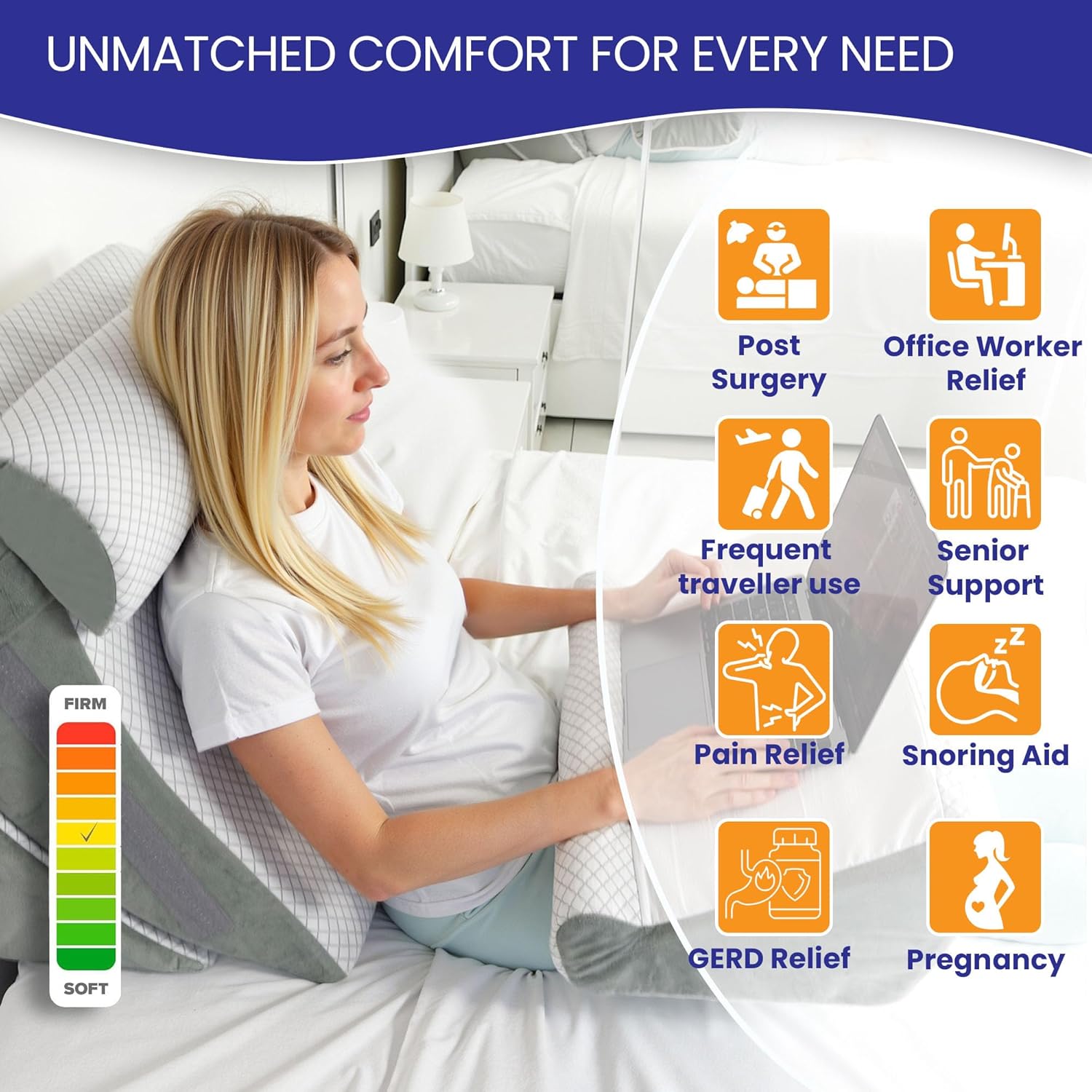 4PCS Orthopedic Wedge Pillow Set for Post Surgery Support
