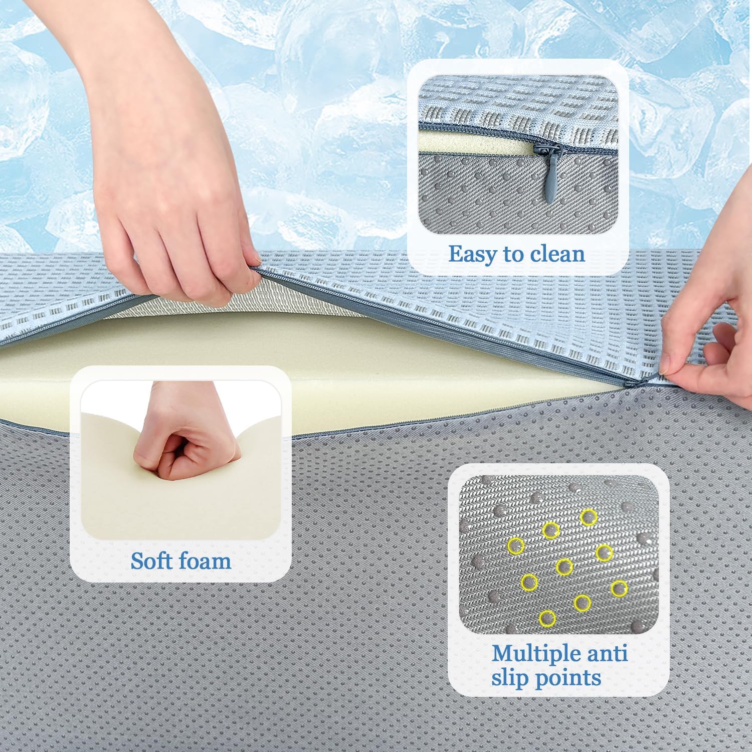 Cooling Bed Wedge Pillow for Side Sleepers and Elderly