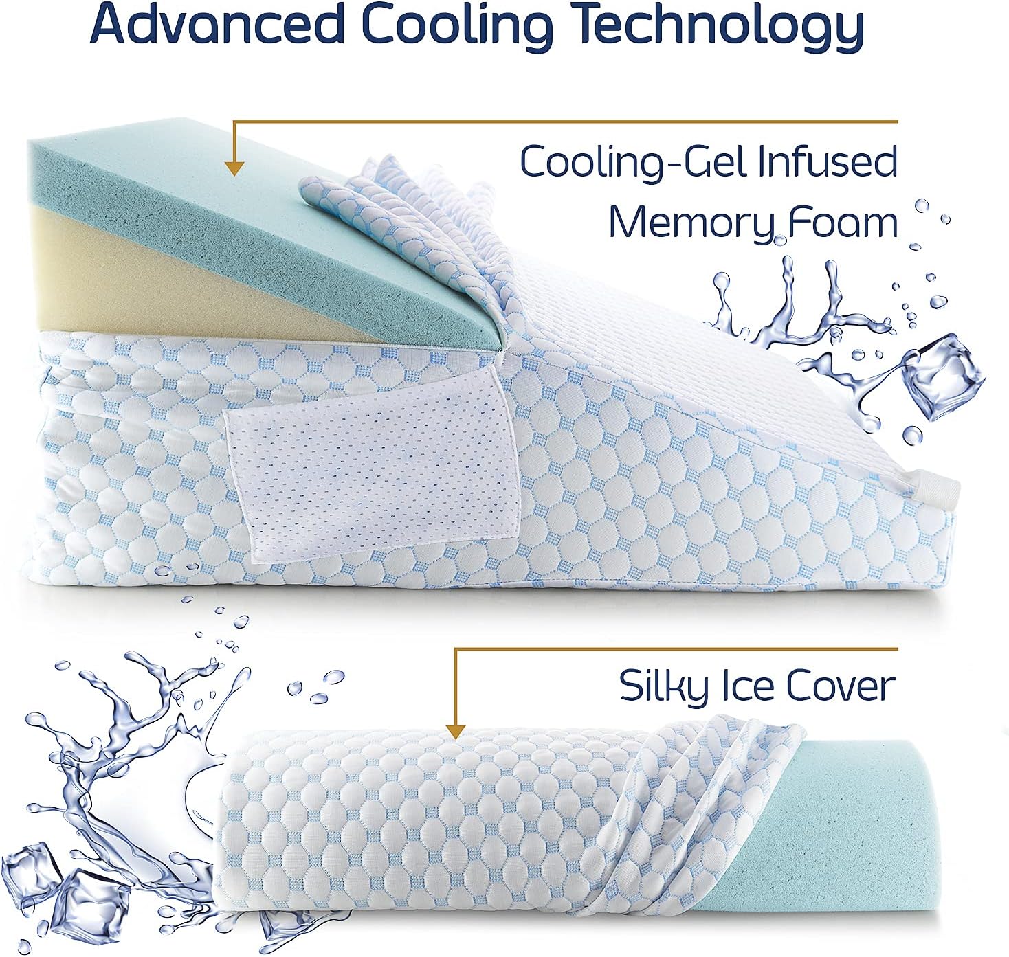 Nestl 12 Inch Cooling Gel Wedge Pillow