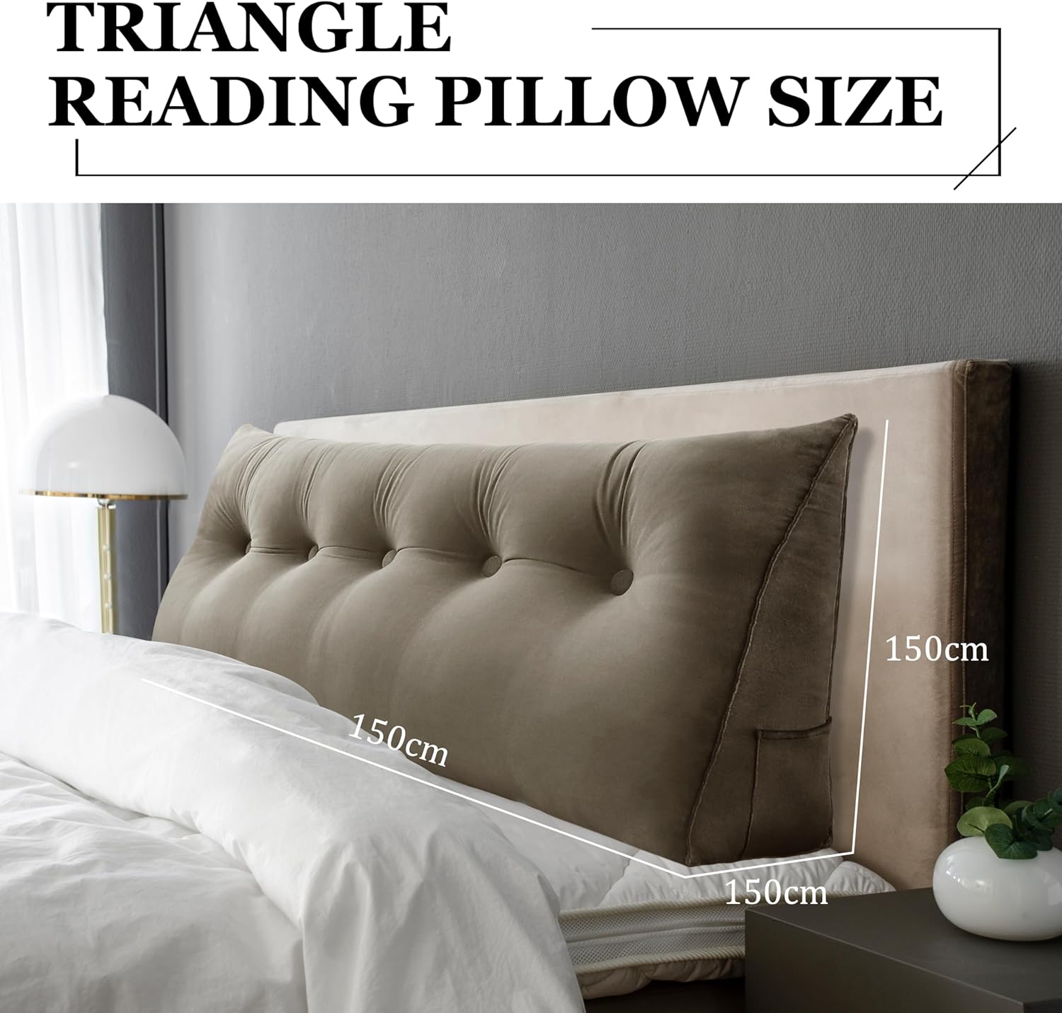 Rucener 11 lbs Velvet Wedge Pillow with Side Pockets