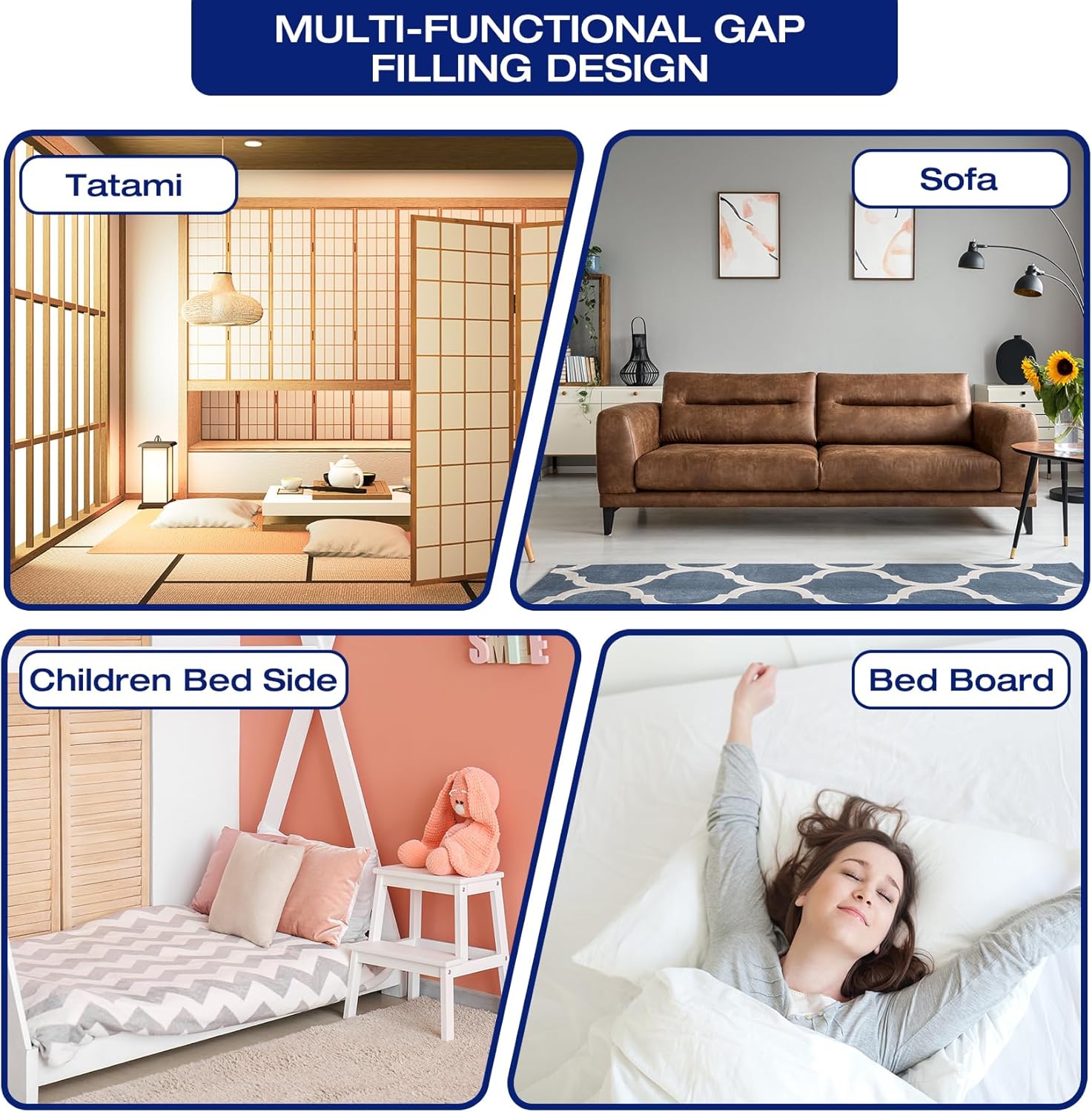 MIDLADE Queen Bed Wedge Pillow for Headboard Gap Filler