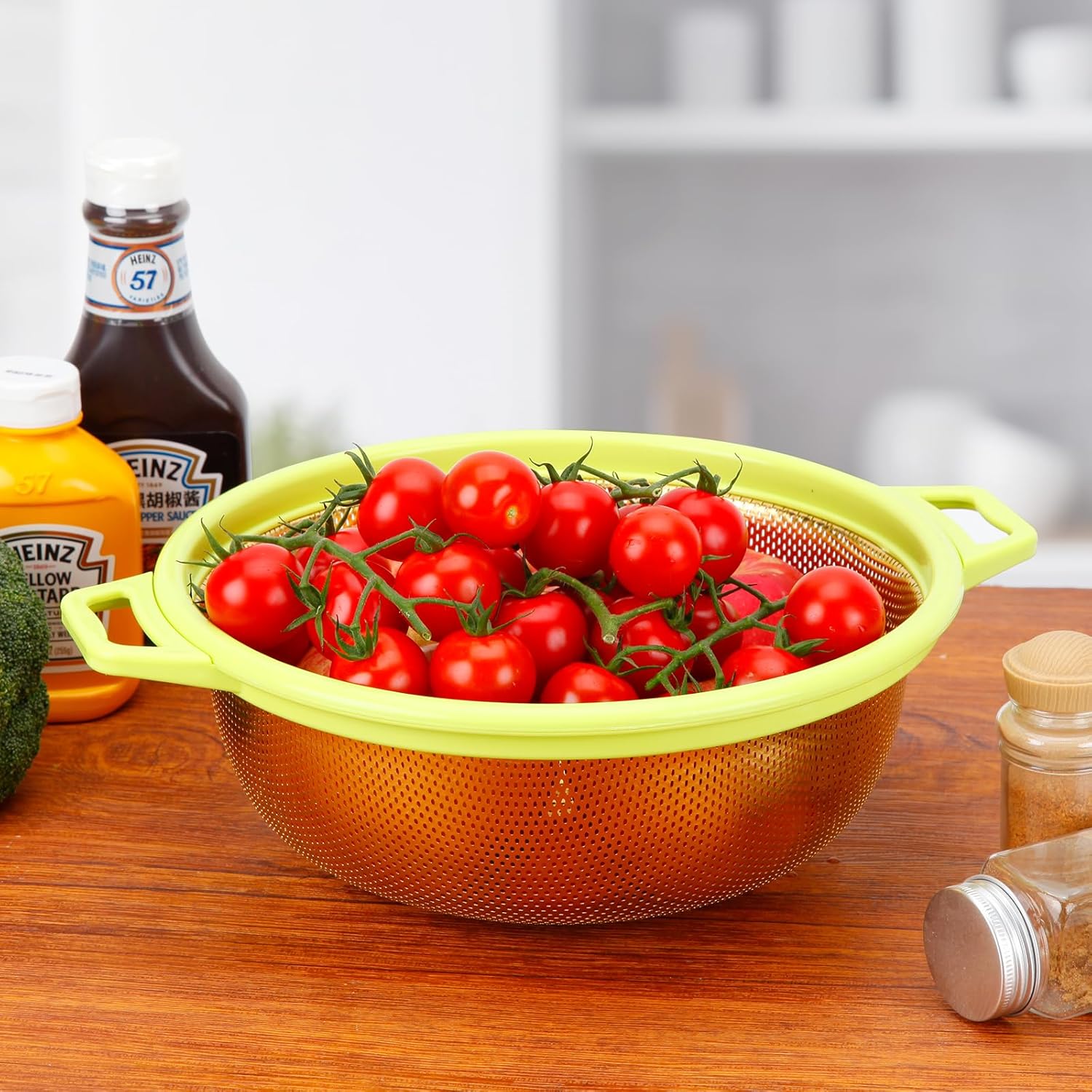 Raings 5Qt Stainless Steel Colander with Handle Dishwasher Safe