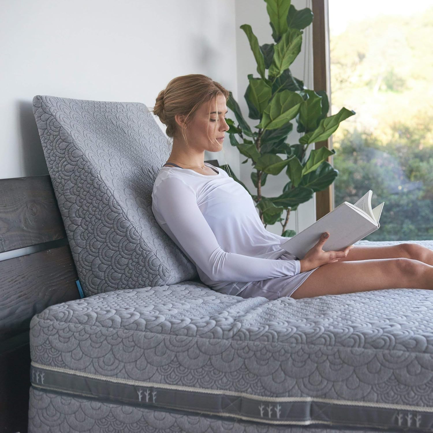 Brentwood Home Crystal Cove Wedge Pillow - Cooling Activated Charcoal Memory Foam