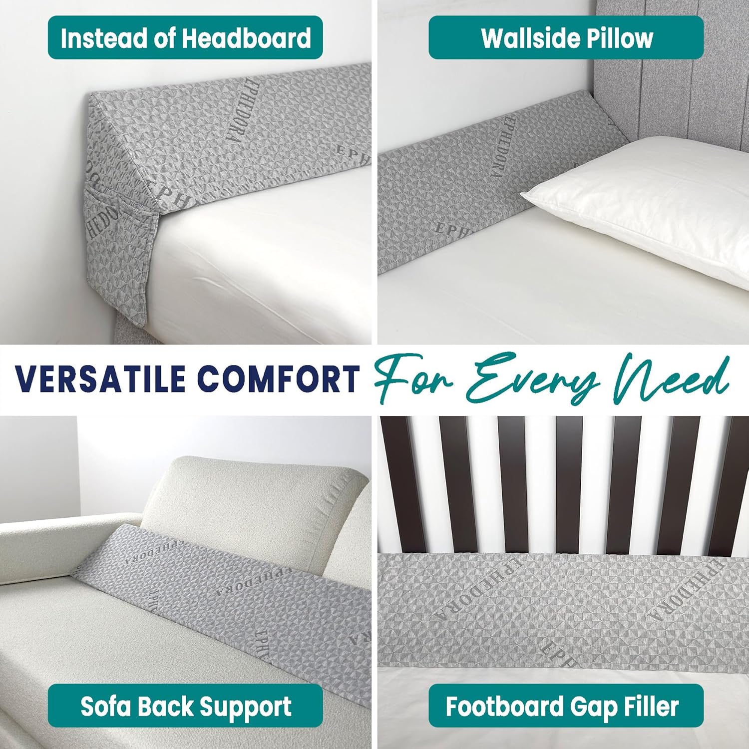 Triangle Bed Wedge Pillow for Headboard Gap - 0-8 Fit