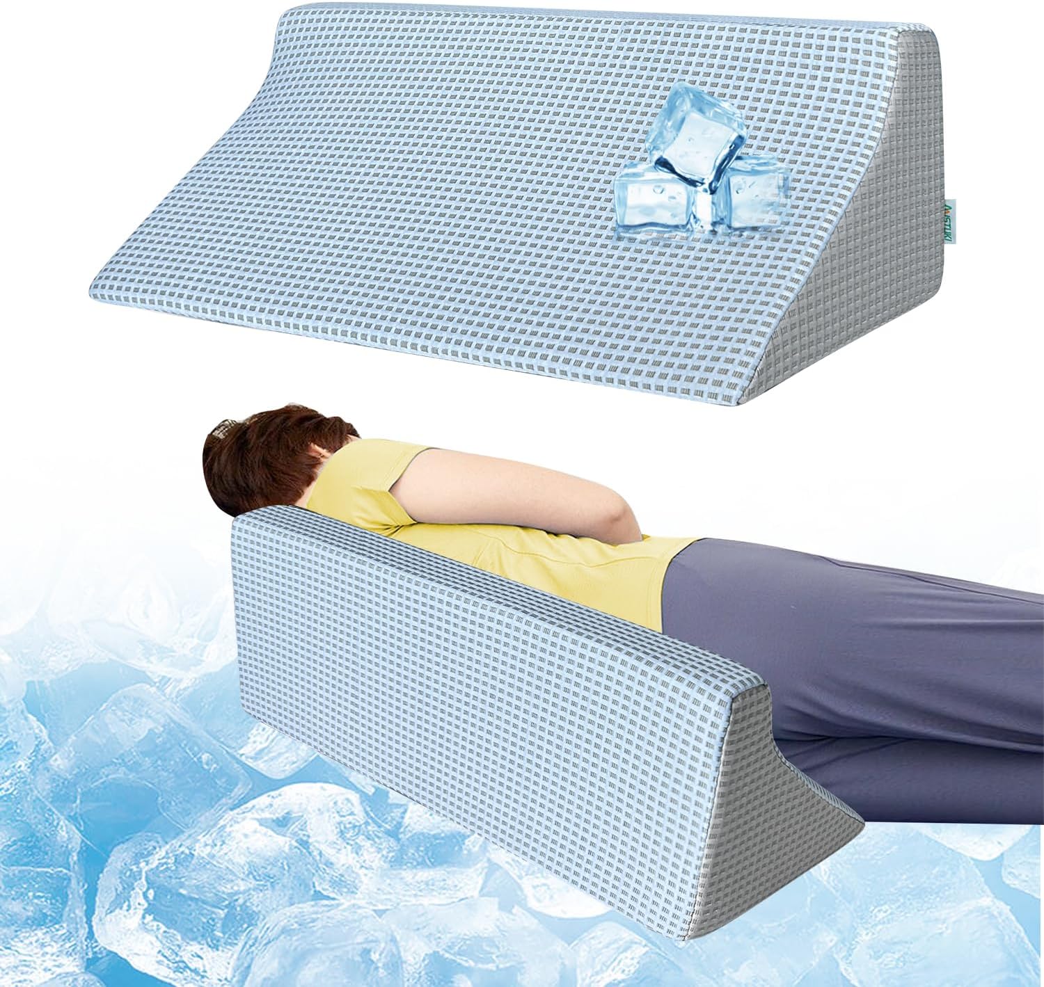 Cooling Bed Wedge Pillow for Side Sleepers and Elderly