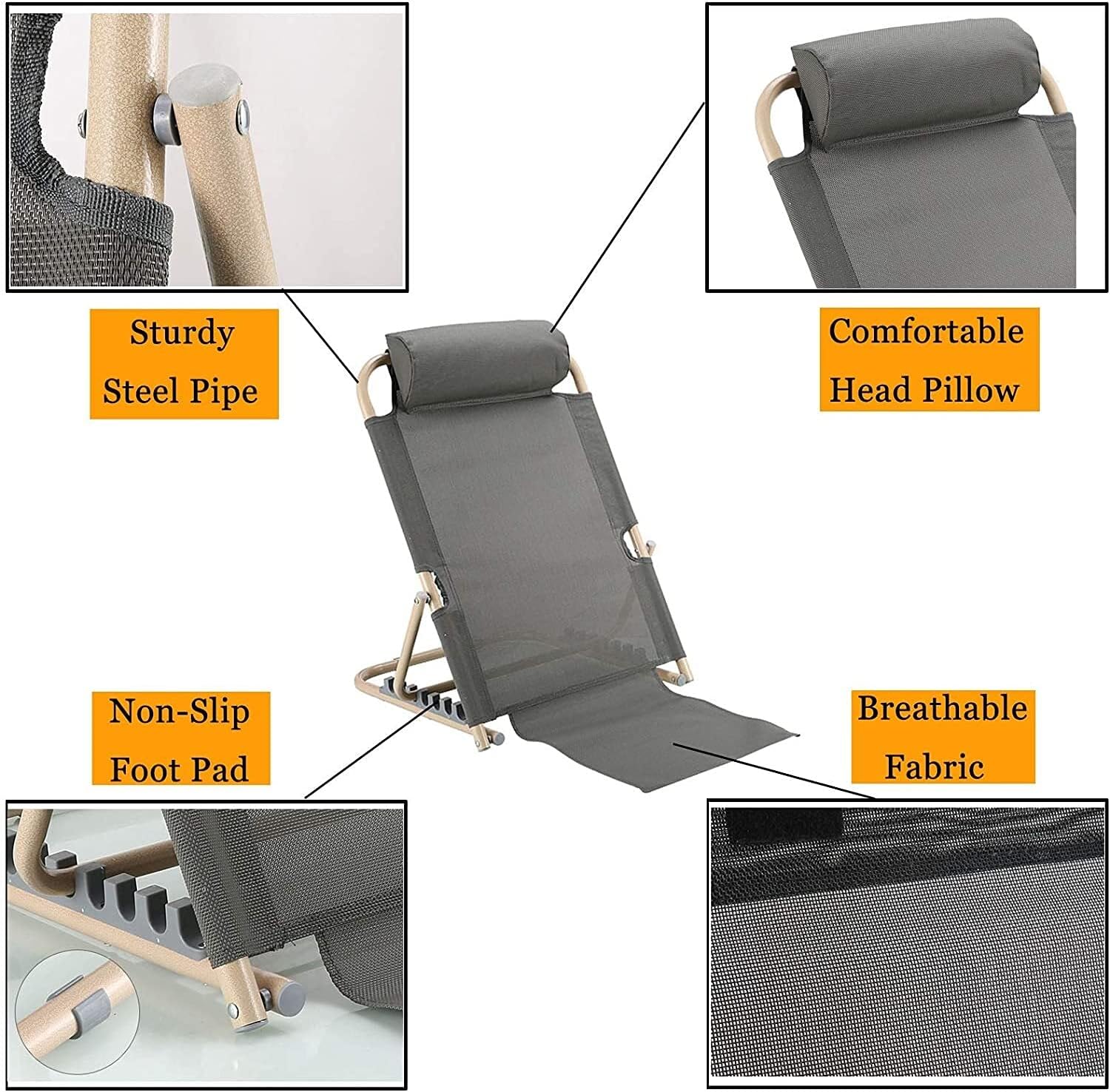 SXKULL Bed Backrest Support with Head Pillow and Lumbar Cushion Blue