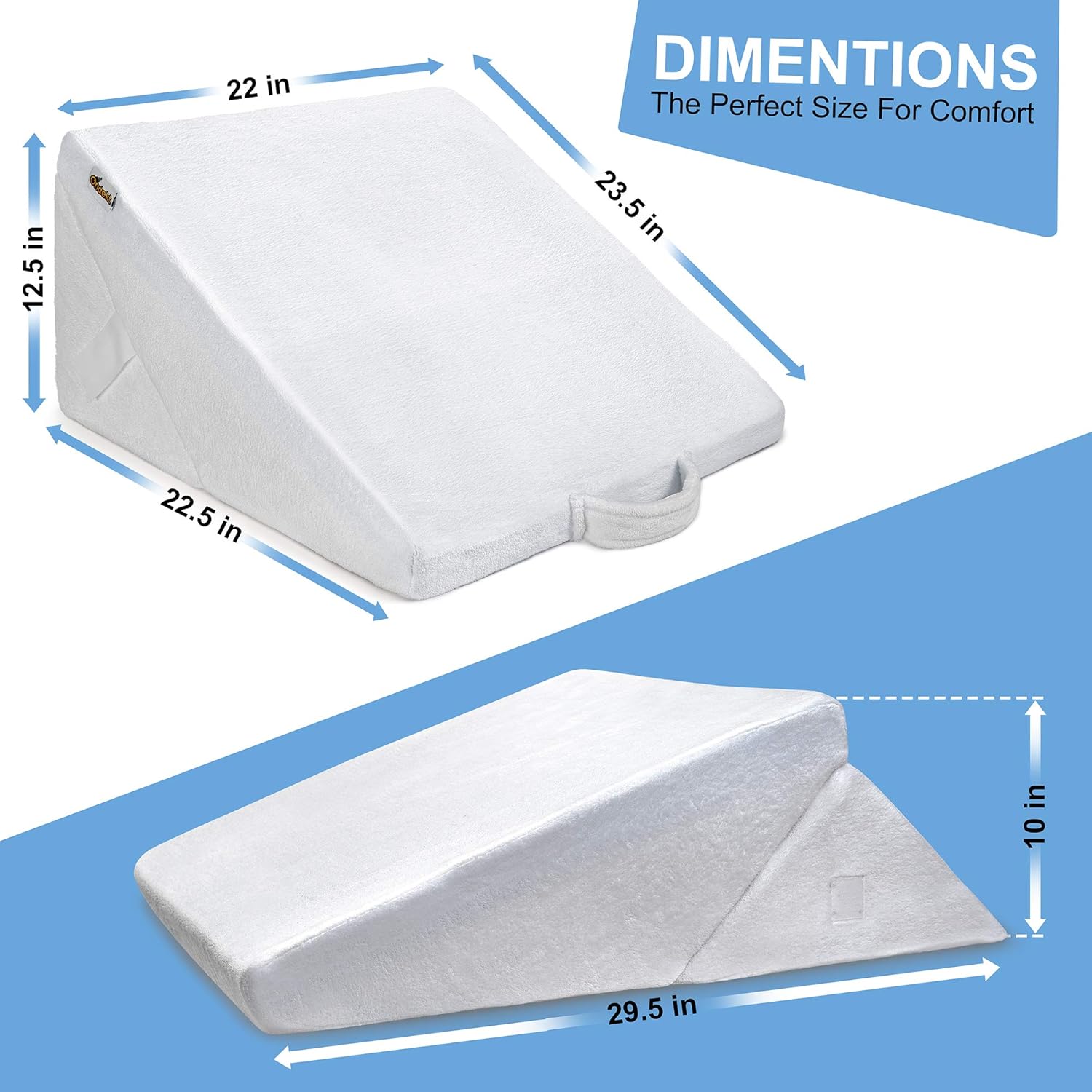 ONDEKT Adjustable Bed Wedge Pillow with Cooling Gel Memory Foam 1