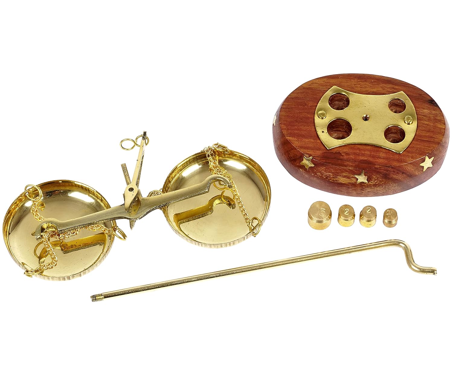 Vintage Brass Taraju Scale with Weights