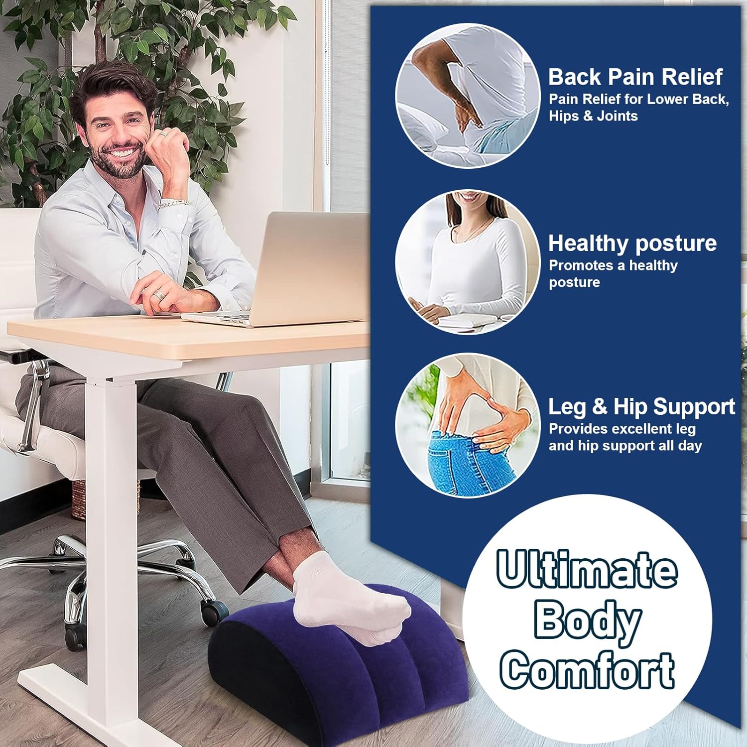 Prosixtoy Inflatable Wedge Pillow - Lightweight Leg Support for Sleep Travel