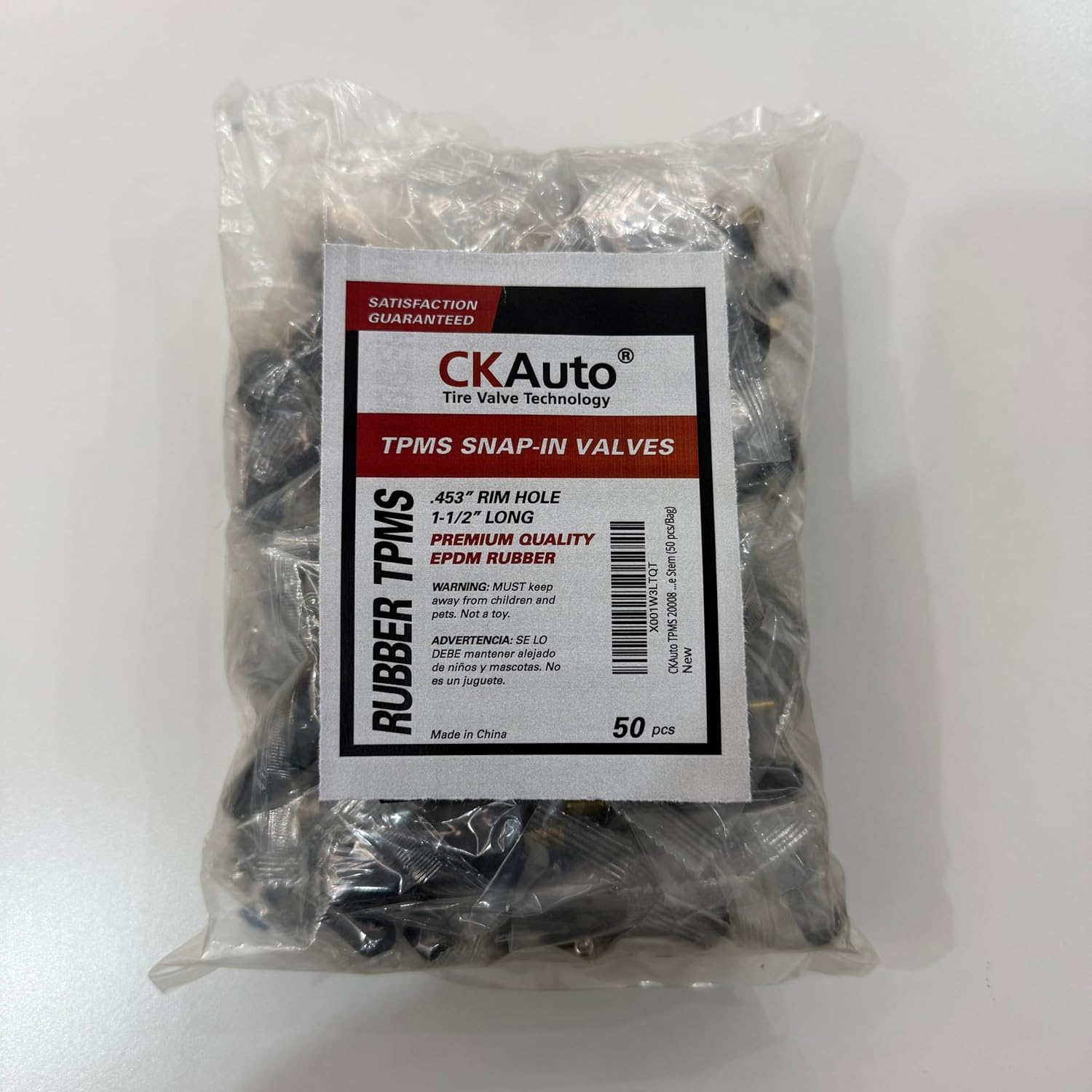 CKAuto TPMS 20008 Rubber Snap-in Valve Stem 50 pcsBag 1