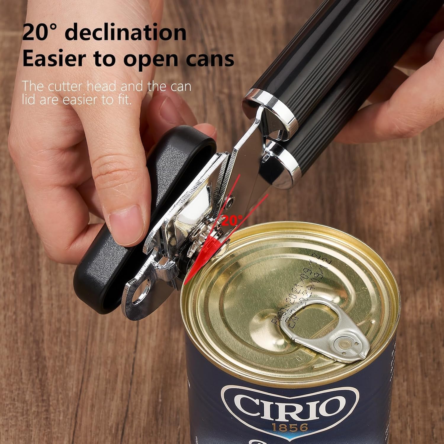 Adoric Heavy Duty Stainless Steel Can Opener with Ergonomic Handles