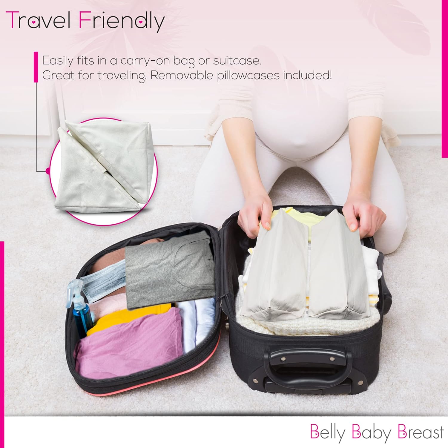 Belly Baby Breast Pillow Set of 2 for Pregnancy and Side Sleep