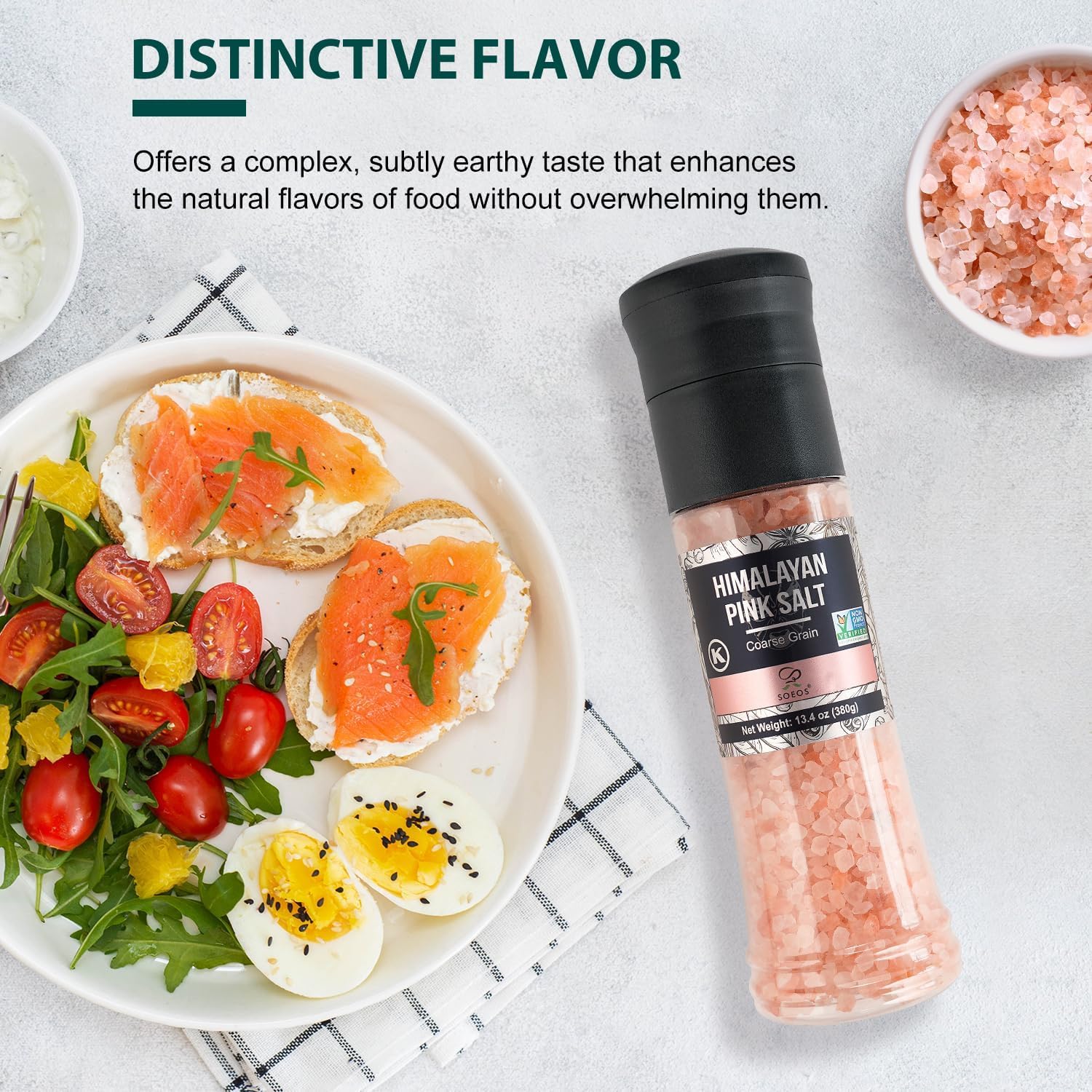Soeos Himalayan Pink Salt Coarse Grinder Set