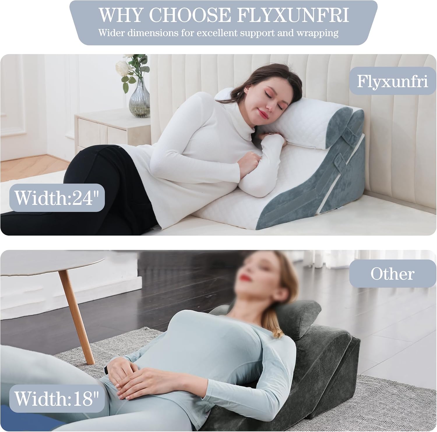 Flyxunfri 3PCS Adjustable Wedge Pillow Set