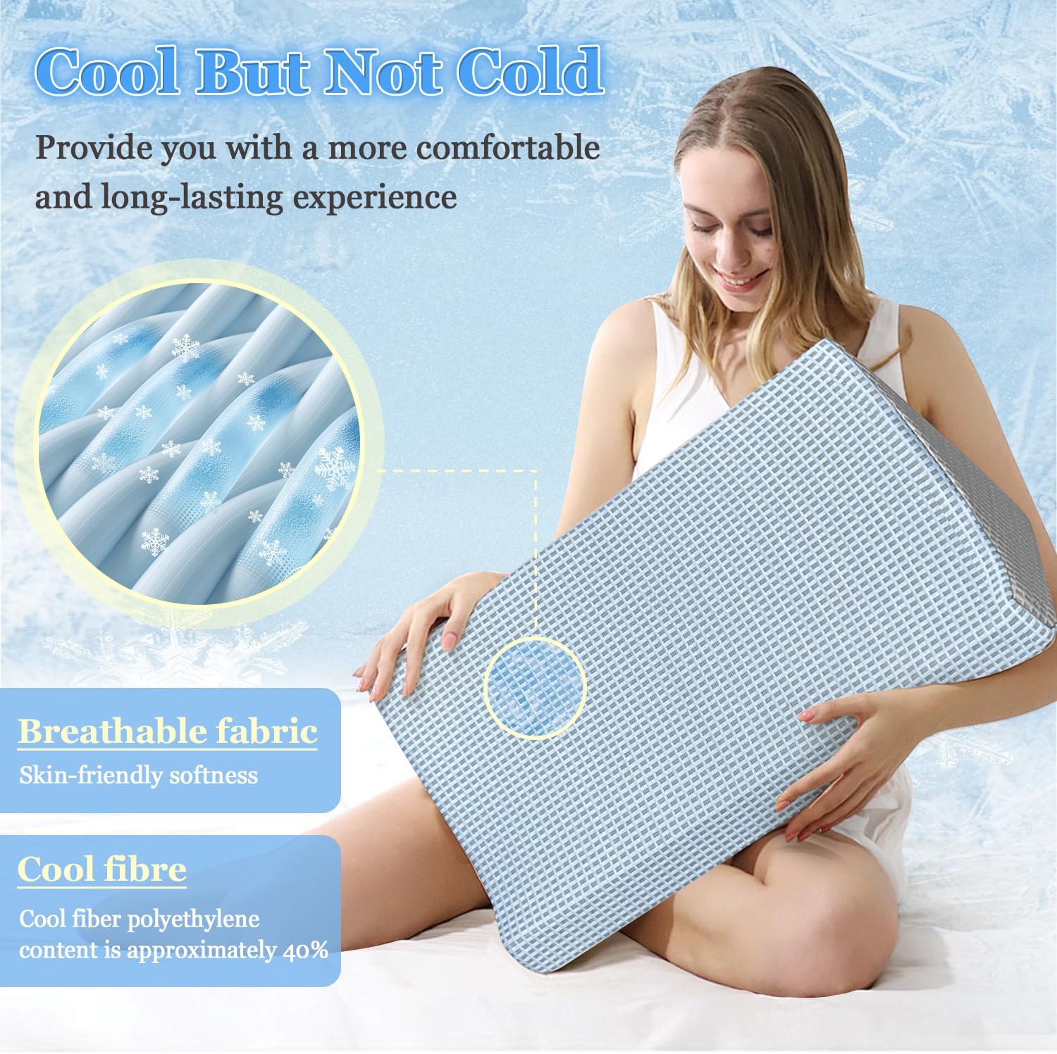 Cooling Bed Wedge Pillow for Side Sleepers and Elderly