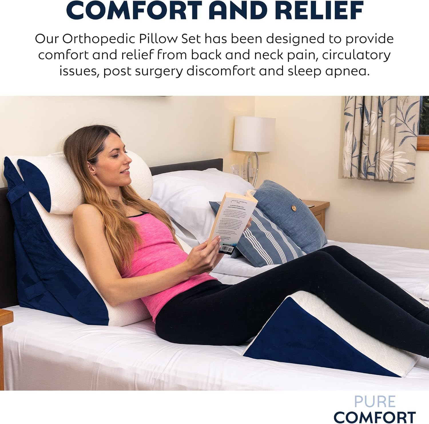6 Piece Bed Wedge Pillow Set for Post Surgery Support