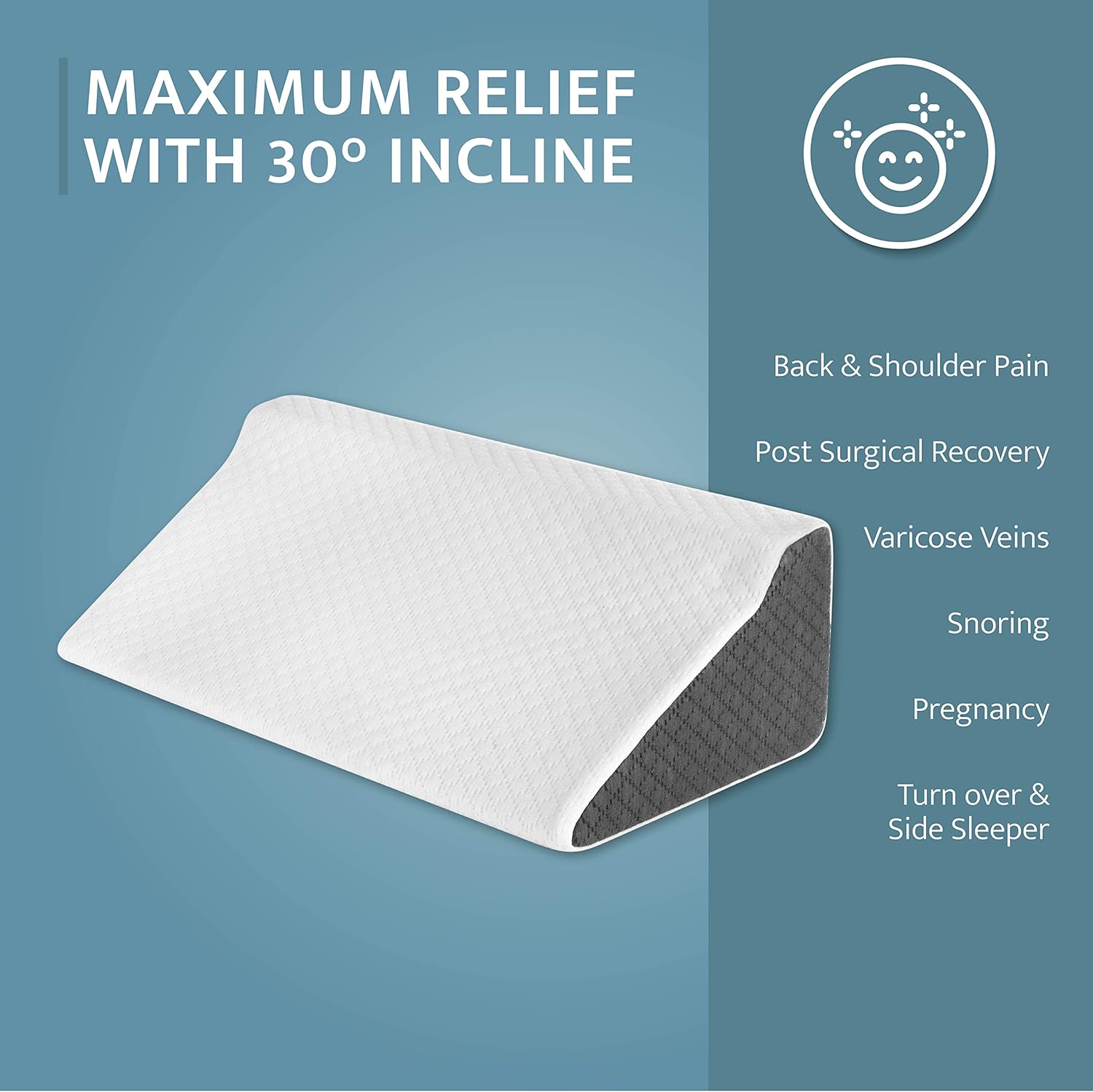 Klbs Side Wedge Pillow for Sleeping and Back Support