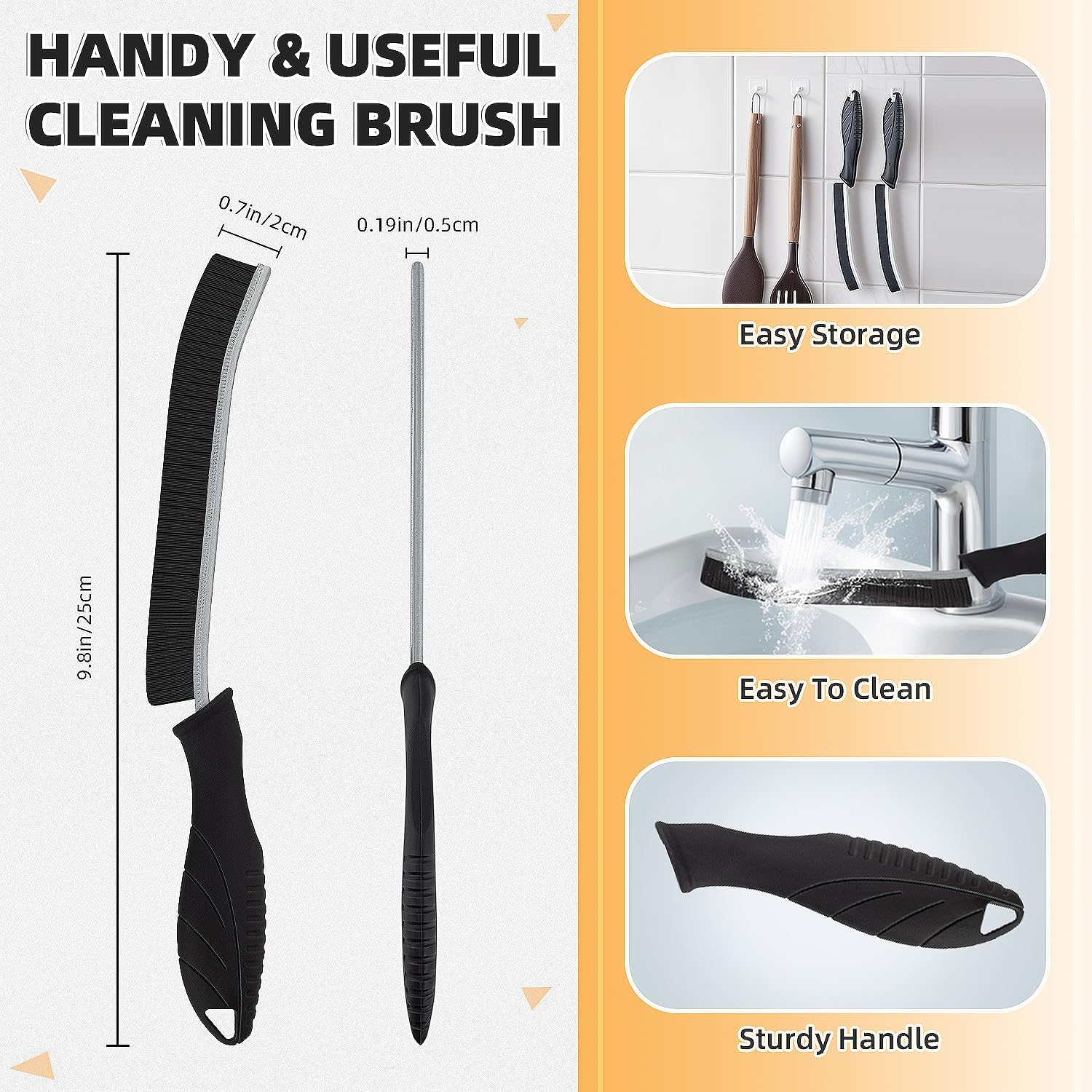 KMOSENIA 5-Piece Hard Bristle Crevice Cleaning Brush Set