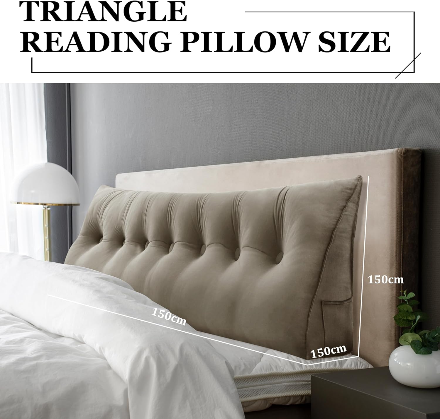 Rucener 14 lbs Velvet Wedge Pillow with Side Pockets