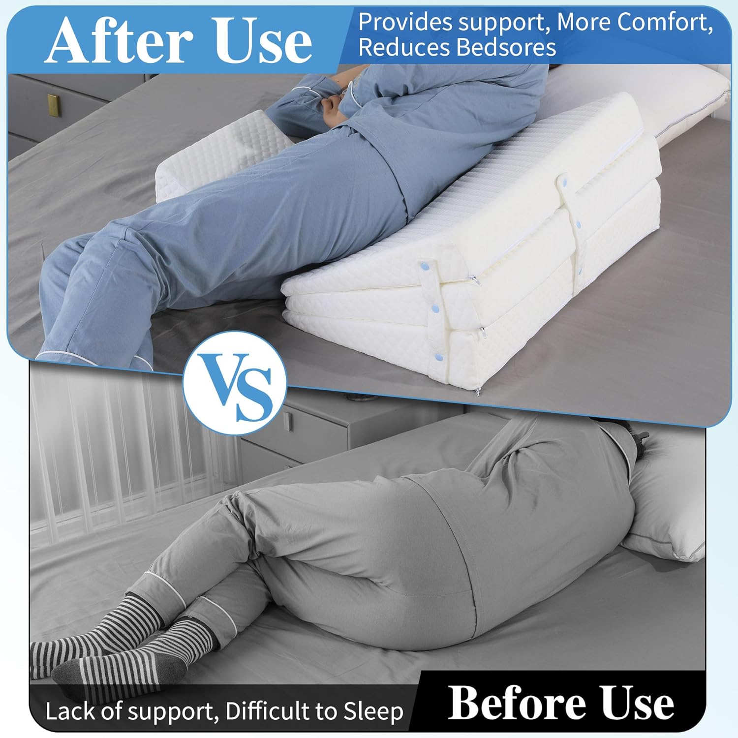 MABOZOO Bedsore Pillow Wedge with 3 Heights Adjustability