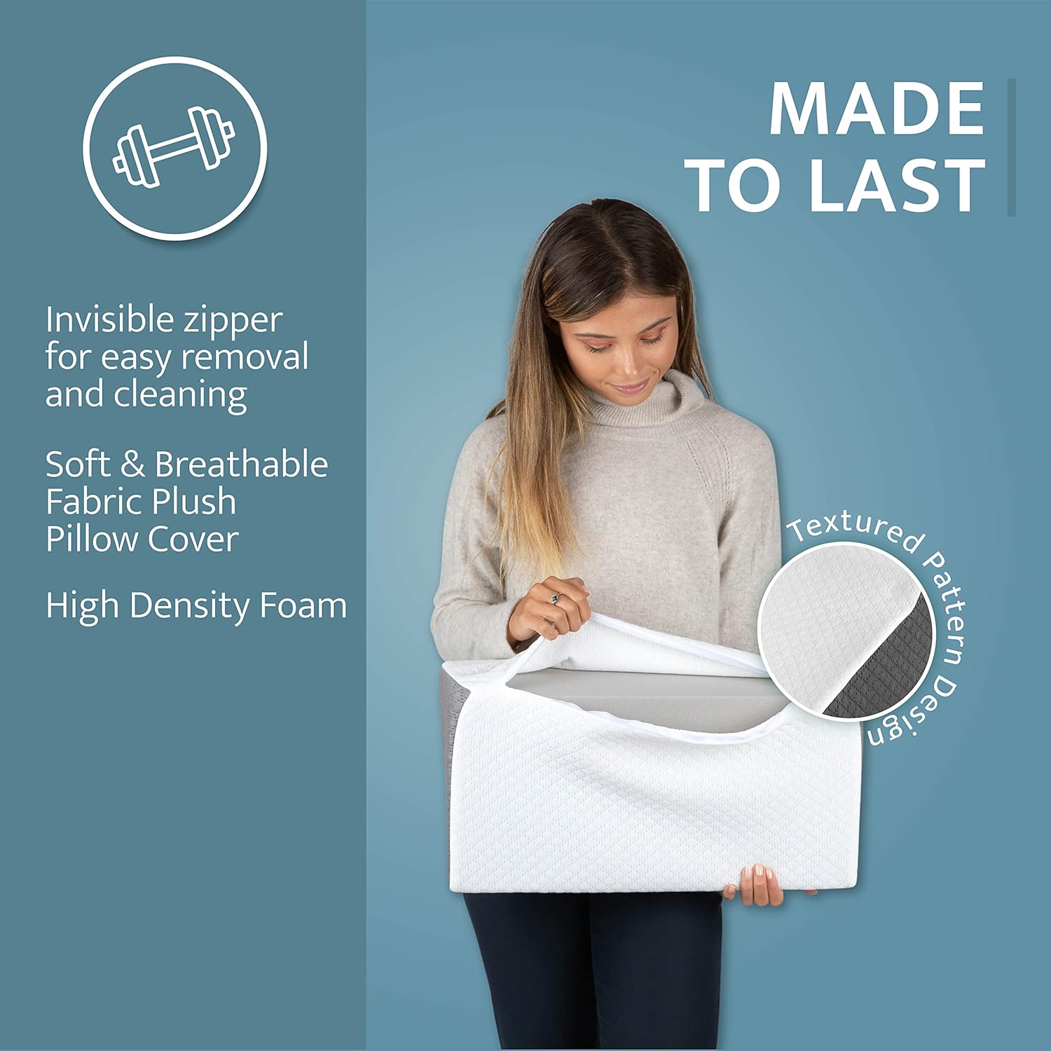 Klbs Side Wedge Pillow for Sleeping and Back Support