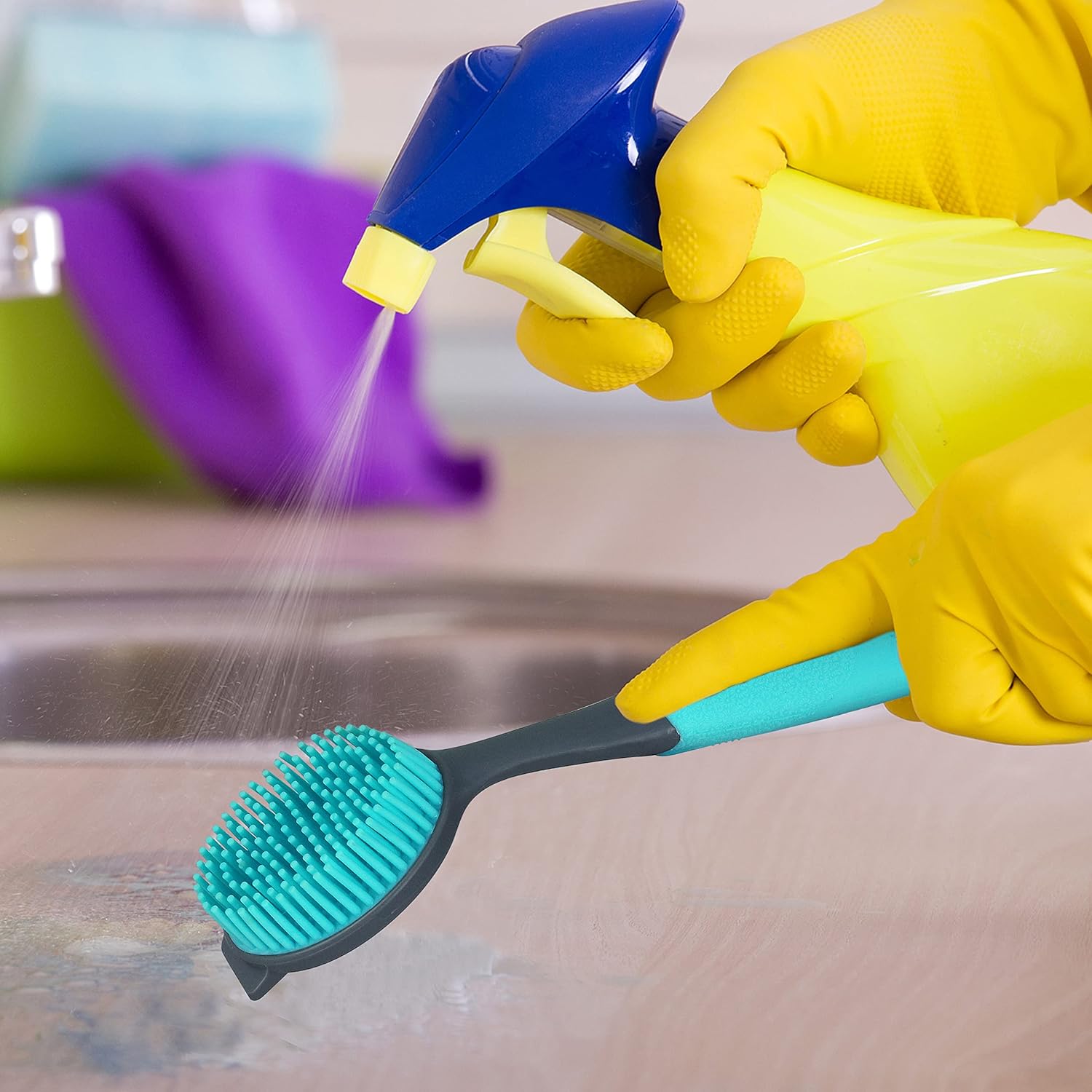 PHYEX 2-Pack Dish Brush with Handle and Scraper