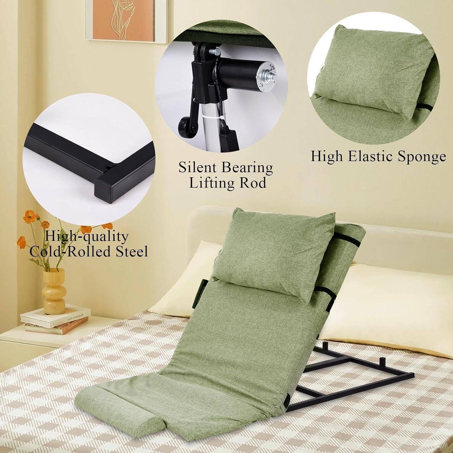 Power Lifting Bed Backrest with Pillow and Foot Pad 1