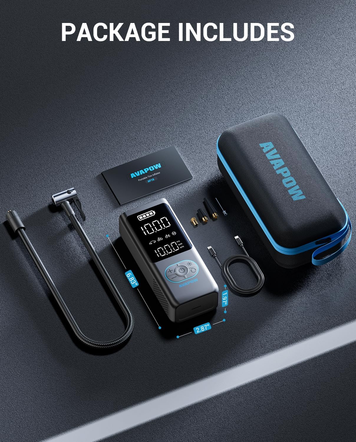 AVAPOW Tire Inflator with 150 PSI and LCD Screen
