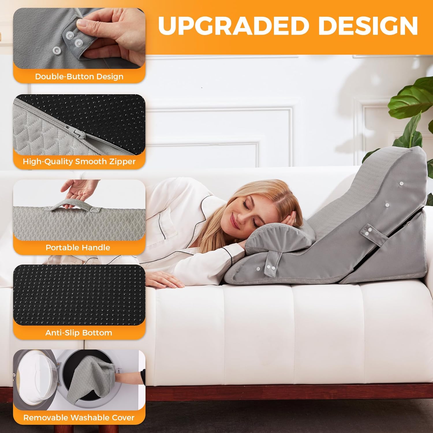 3PCS Adjustable Wedge Pillow Set for Post Surgery Relief