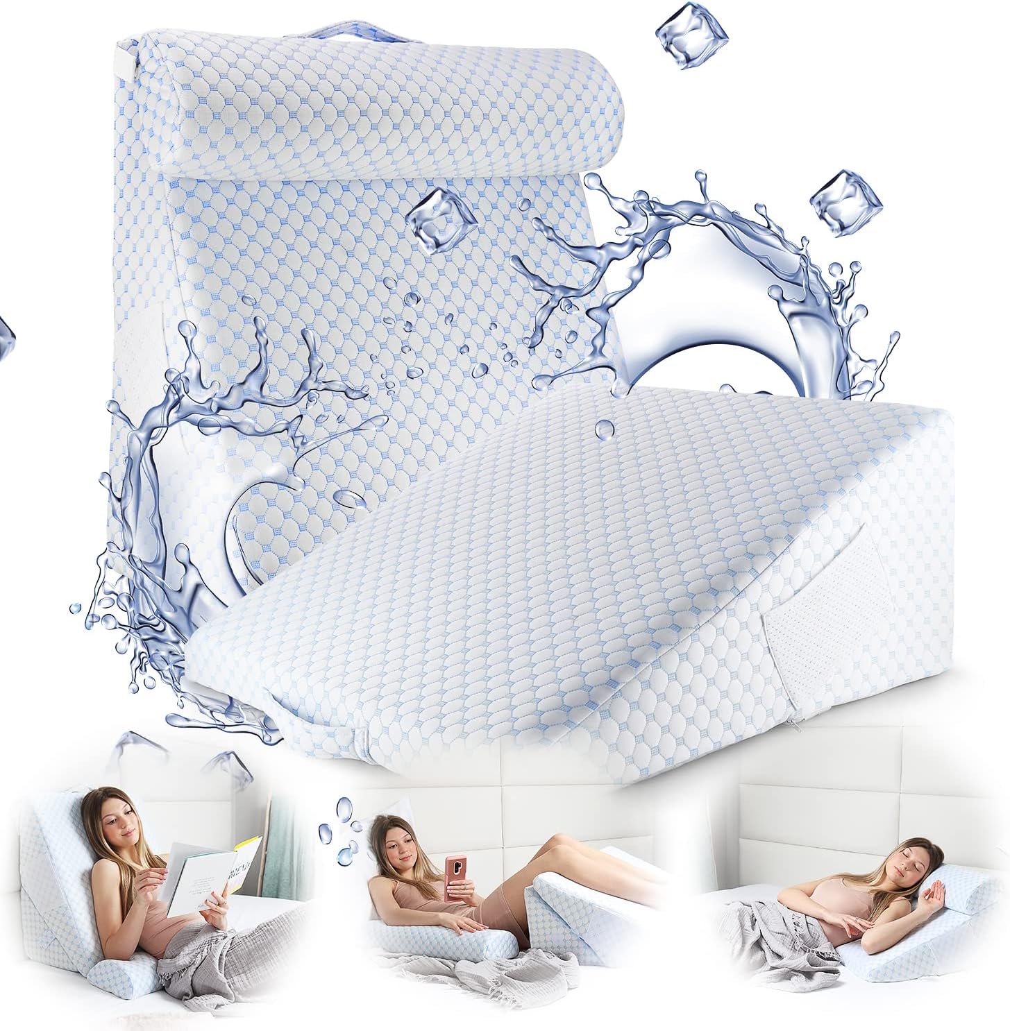 Nestl 12 Inch Cooling Gel Wedge Pillow