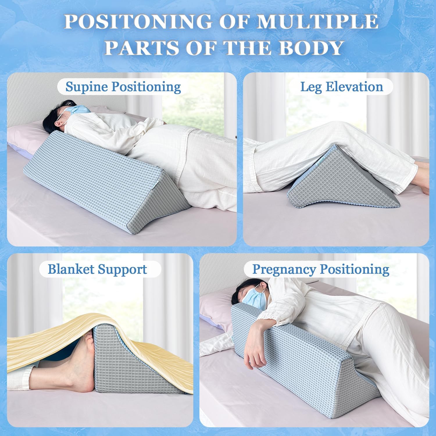 Cooling Bed Wedge Pillow for Side Sleepers and Elderly