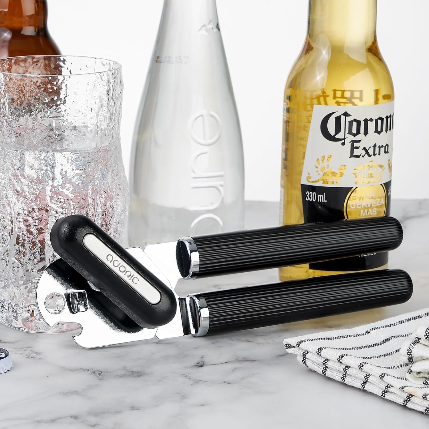 Adoric Heavy Duty Stainless Steel Can Opener with Ergonomic Handles