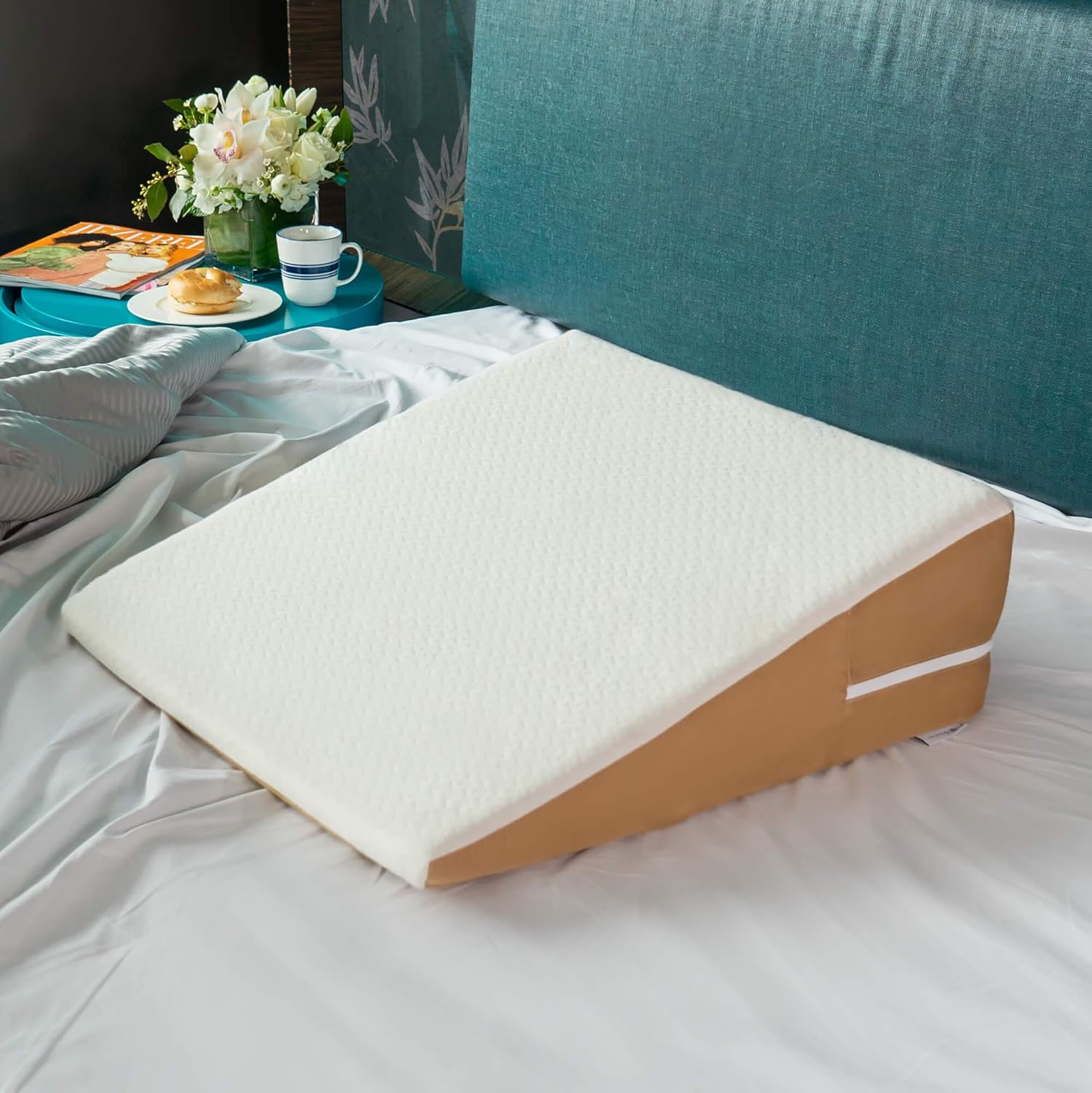 Avana Back Wedge Memory Foam Pillow with Cooling Tencel Cover 8 Inch