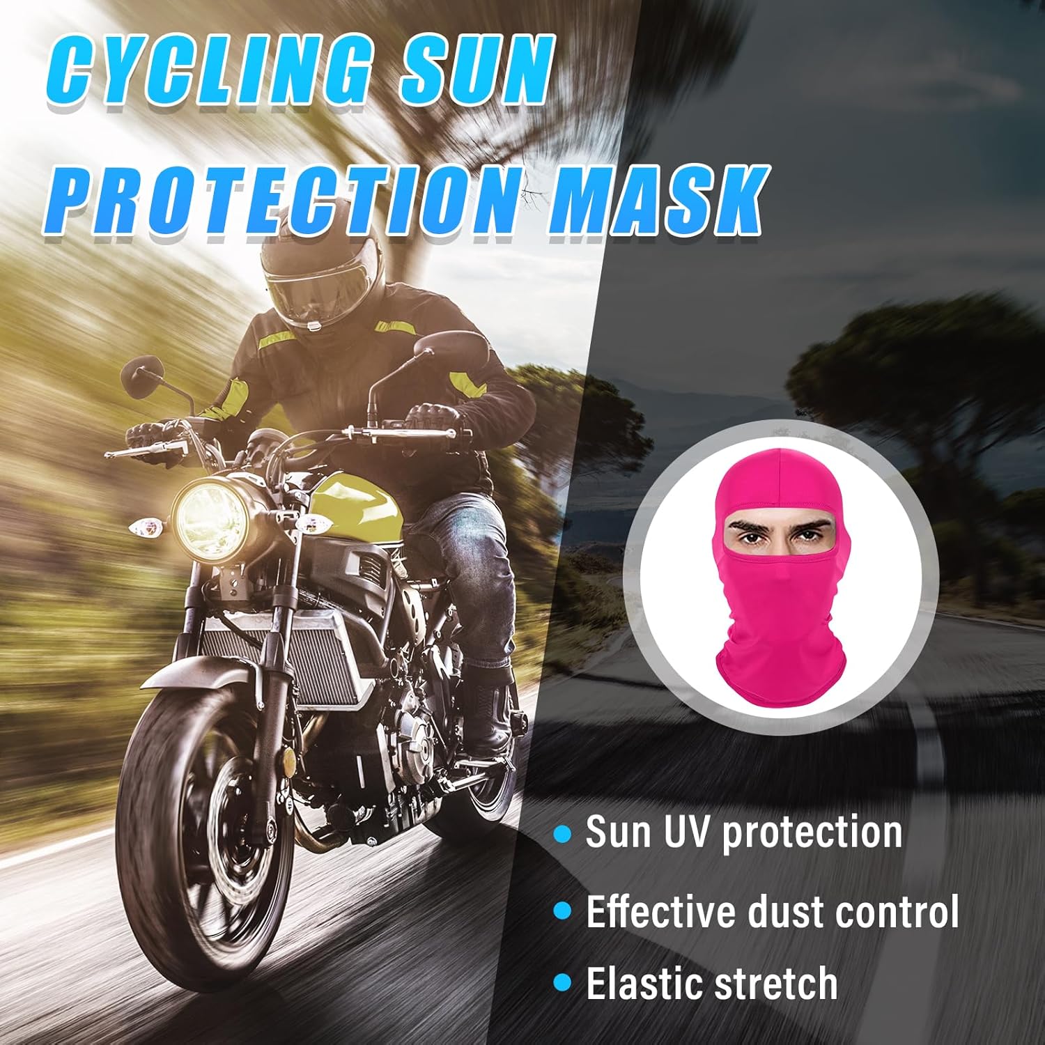 Kewucn Balaclava Ski Mask UV Protection for Men Women Rose Red