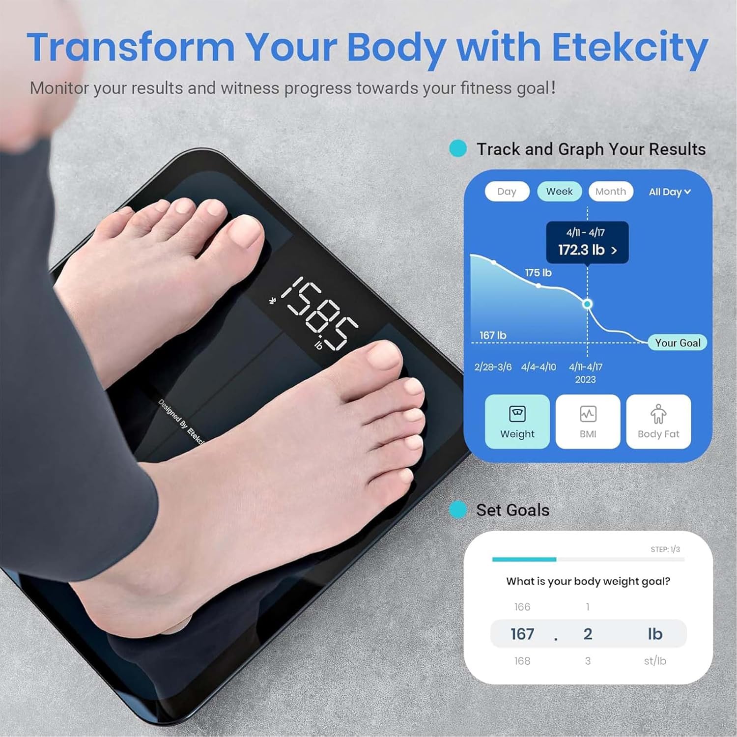 Smart Scale for Body Weight and Fat Analysis