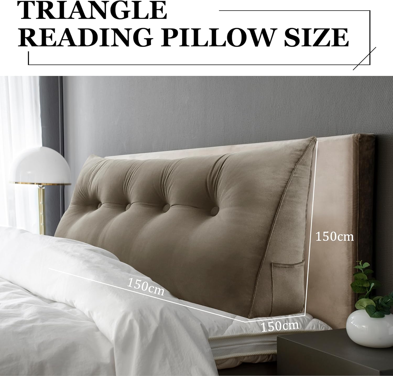 Rucener 10 lbs Velvet Wedge Pillow with Side Pockets