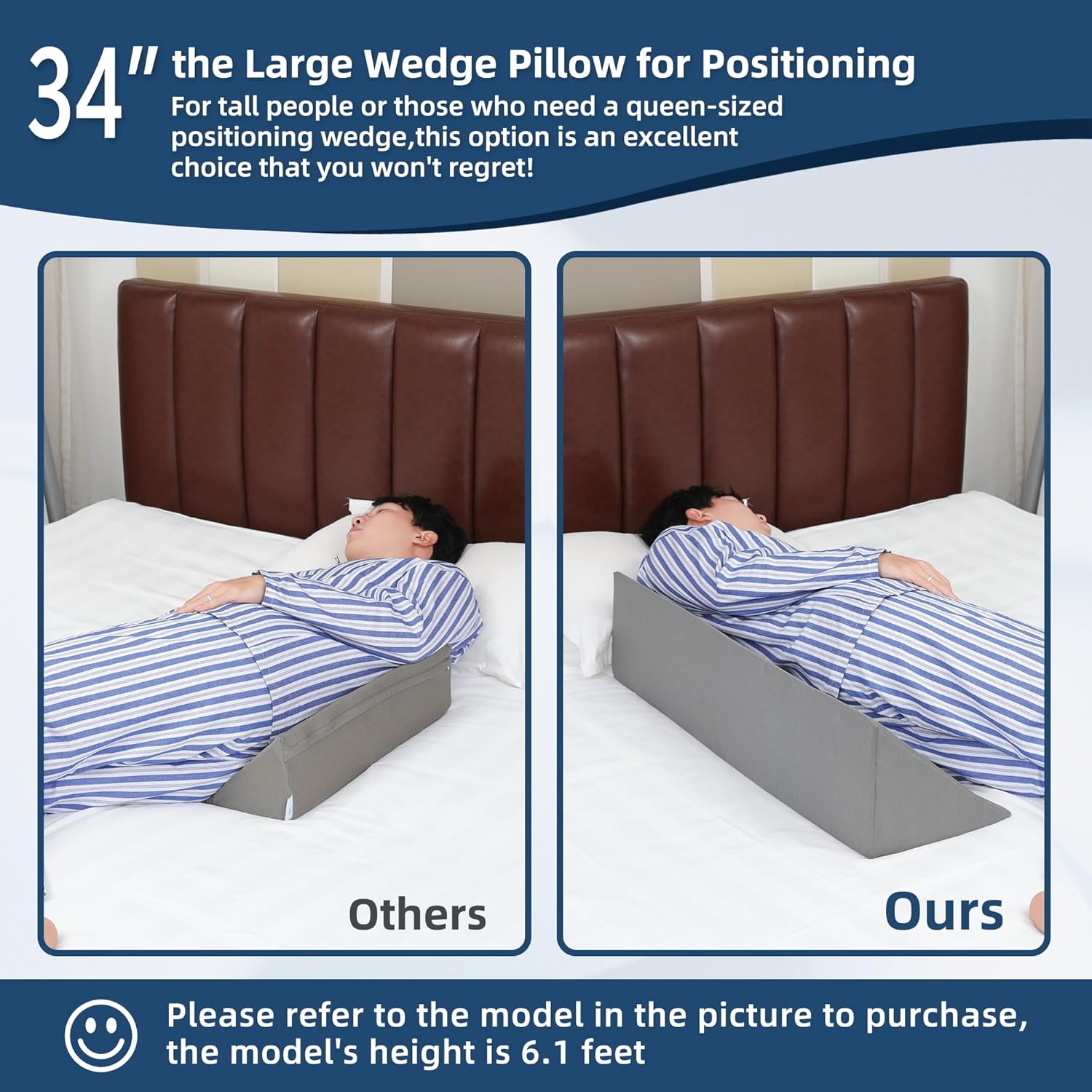 TYYIHUA 34 Wedge Pillow for Side Sleepers