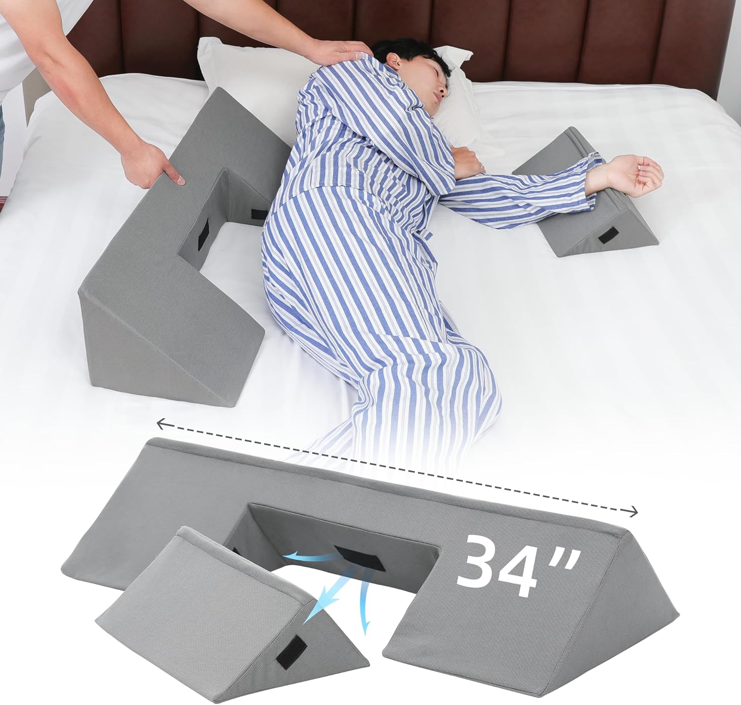 TYYIHUA 34 Wedge Pillow for Side Sleepers
