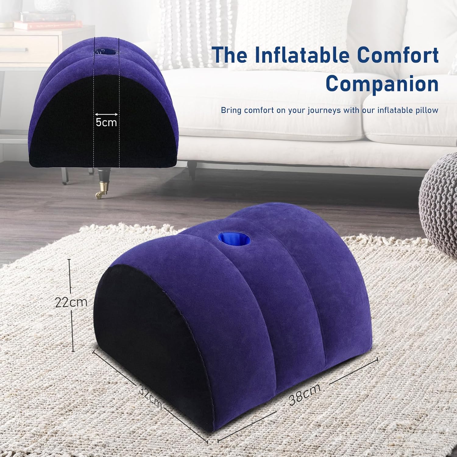 Prosixtoy Inflatable Wedge Pillow - Lightweight Leg Support for Sleep Travel