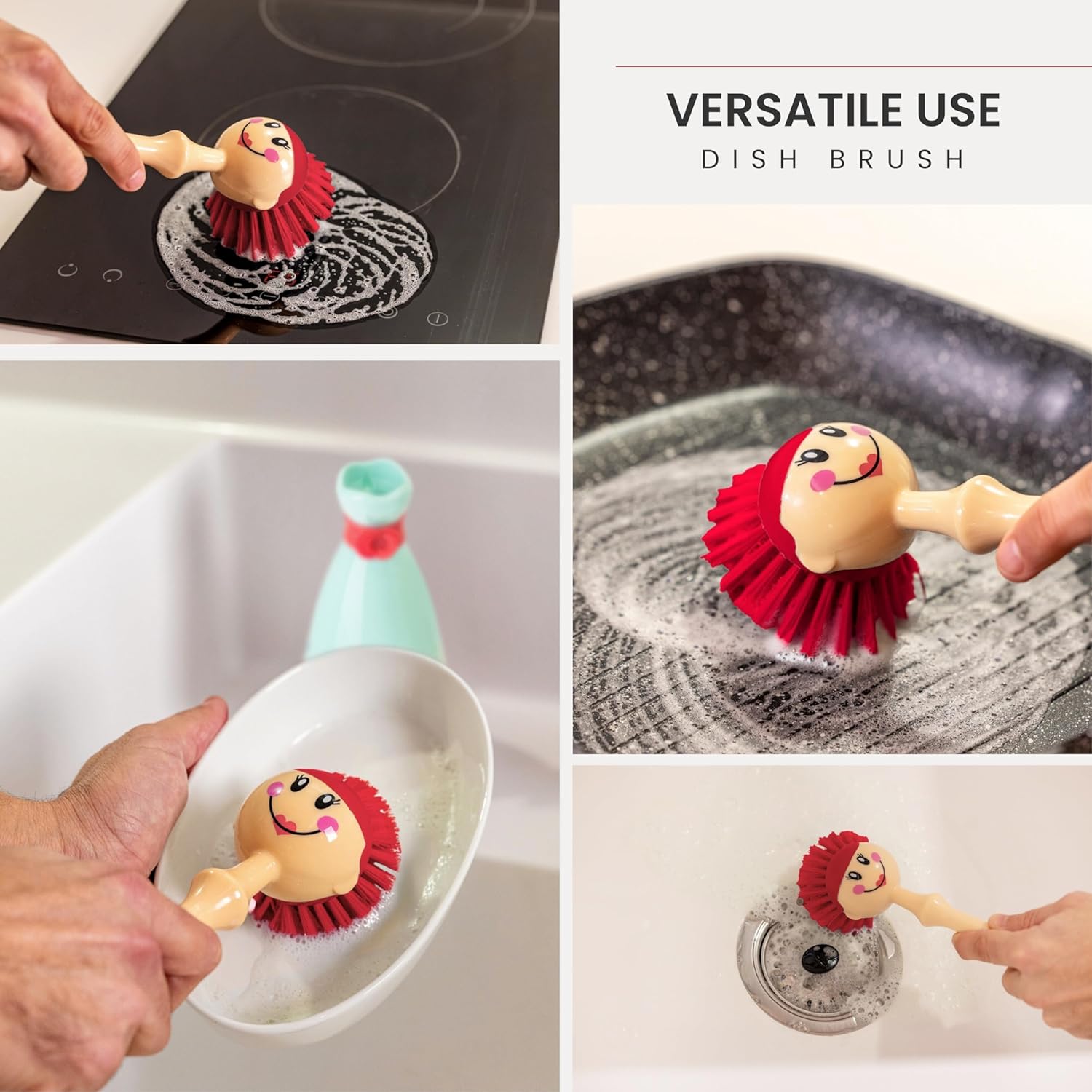 Vigar Dolls Dish Brush with Storage - BluePink