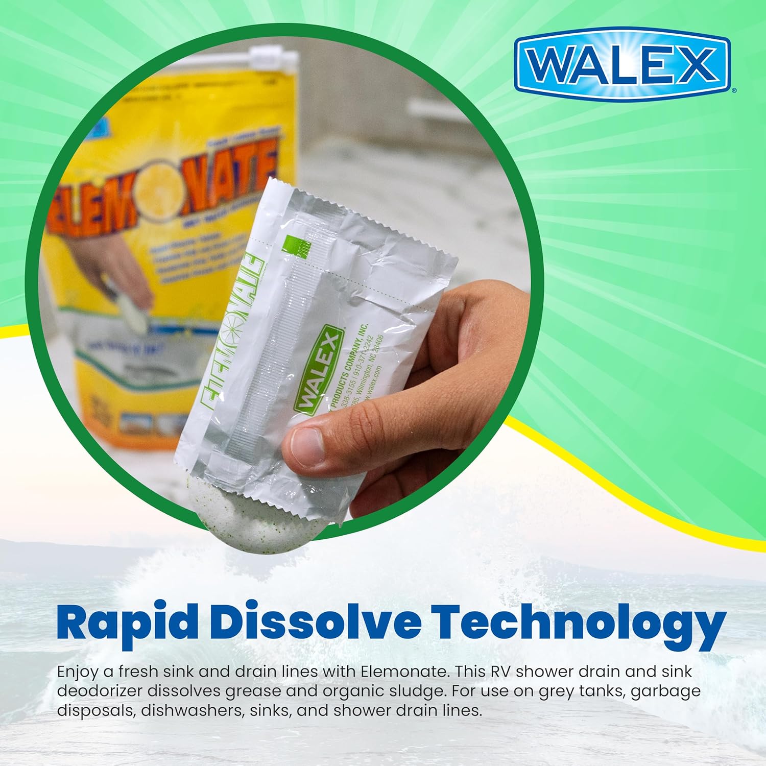 Walex Elemonate Grey Water Tank Deodorizer 5 Pack