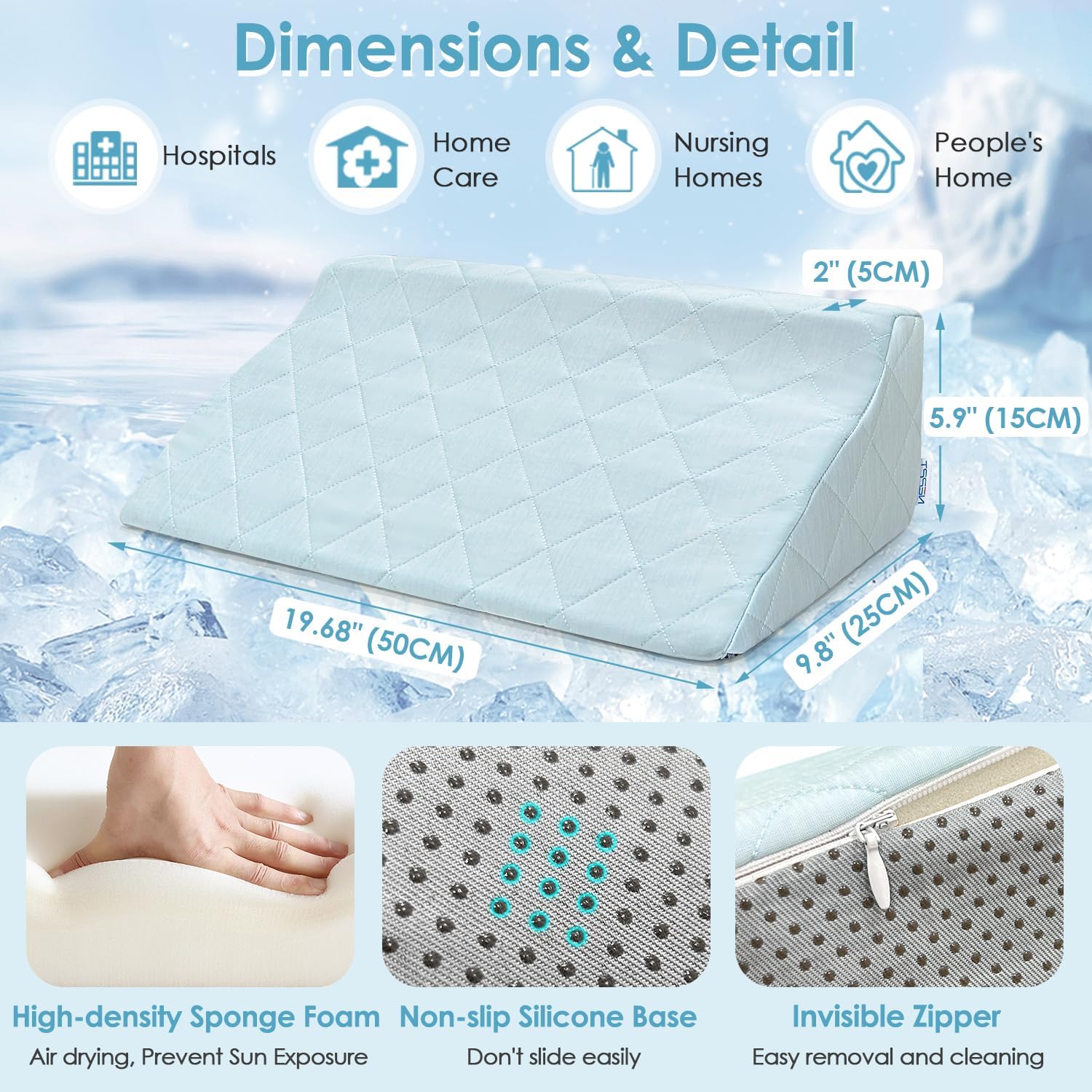 NEPPT Cooling Wedge Pillow for Back Leg Support