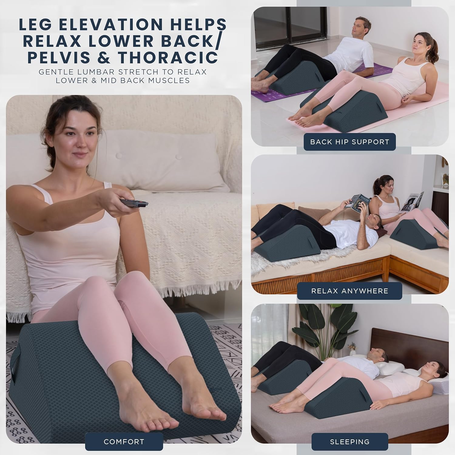 Zen Bloks 10 Leg Elevation Wedge Pillow Gray