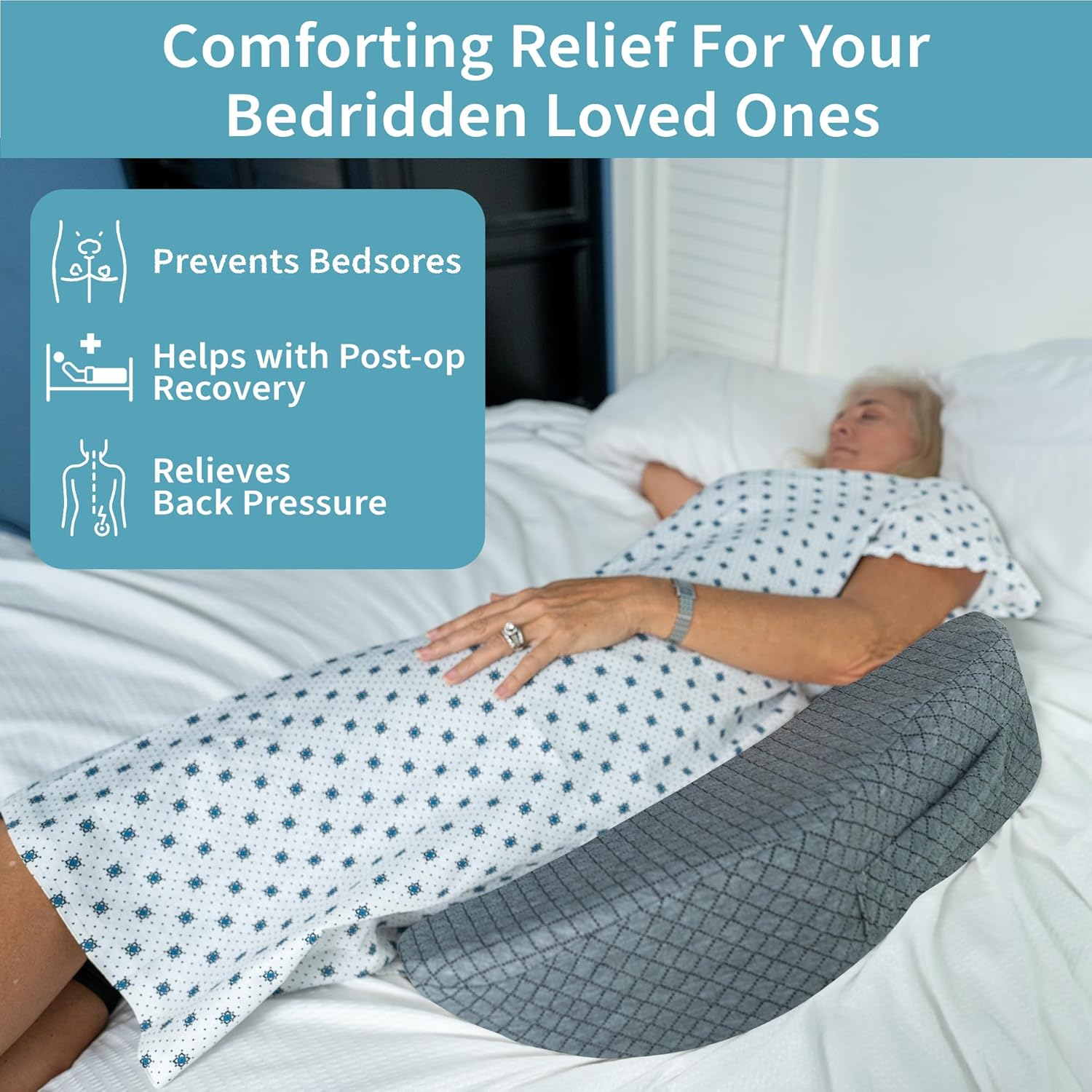 Zomaple Bedsore Wedge Pillow - Pressure Relief Bed Sore Prevention