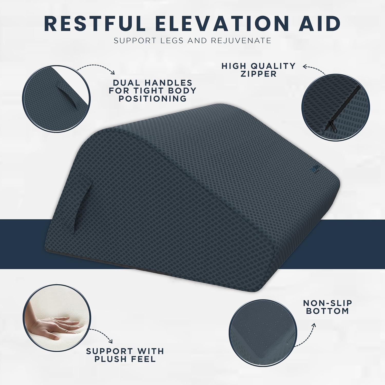Zen Bloks 10 Leg Elevation Wedge Pillow Gray