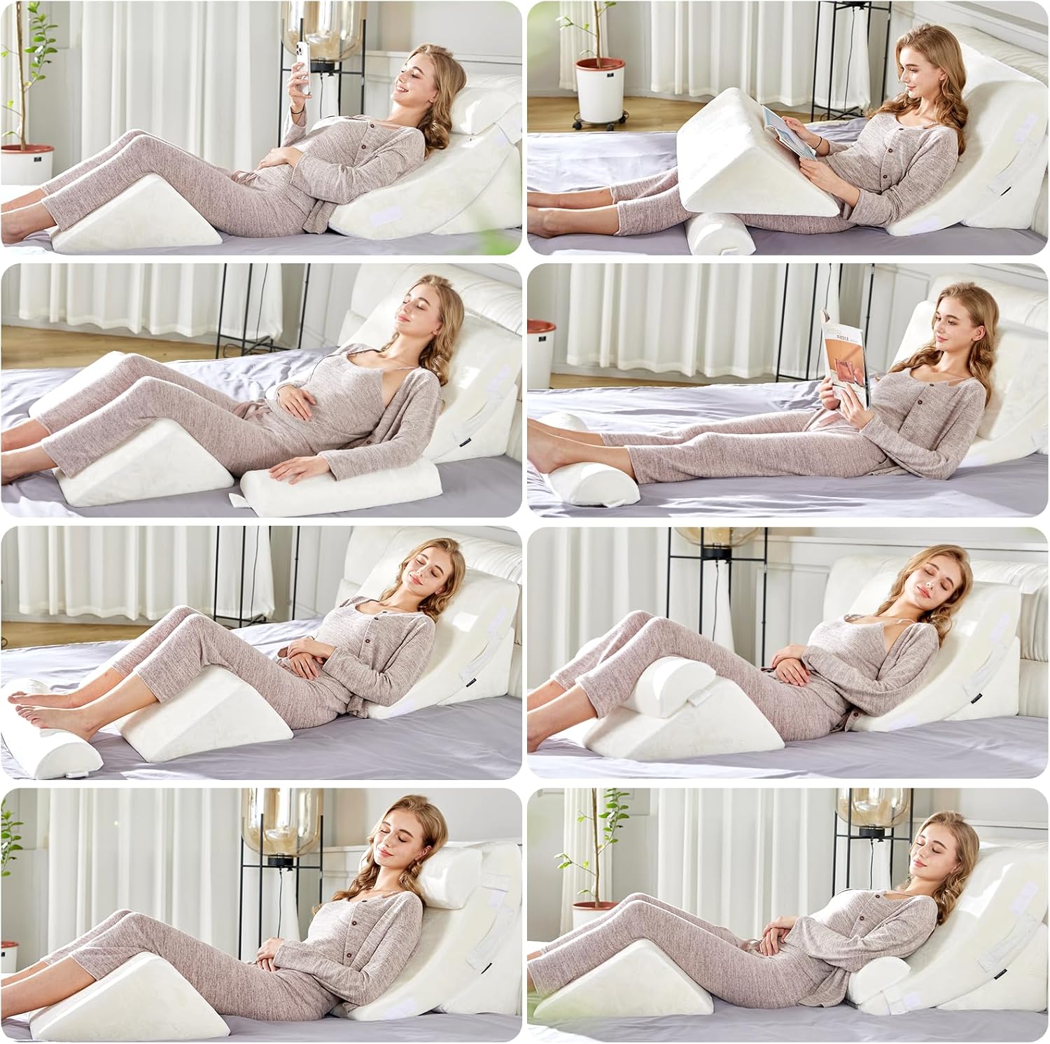 4PCS Orthopedic Bed Wedge Pillow Set for Pain Relief and Comfort