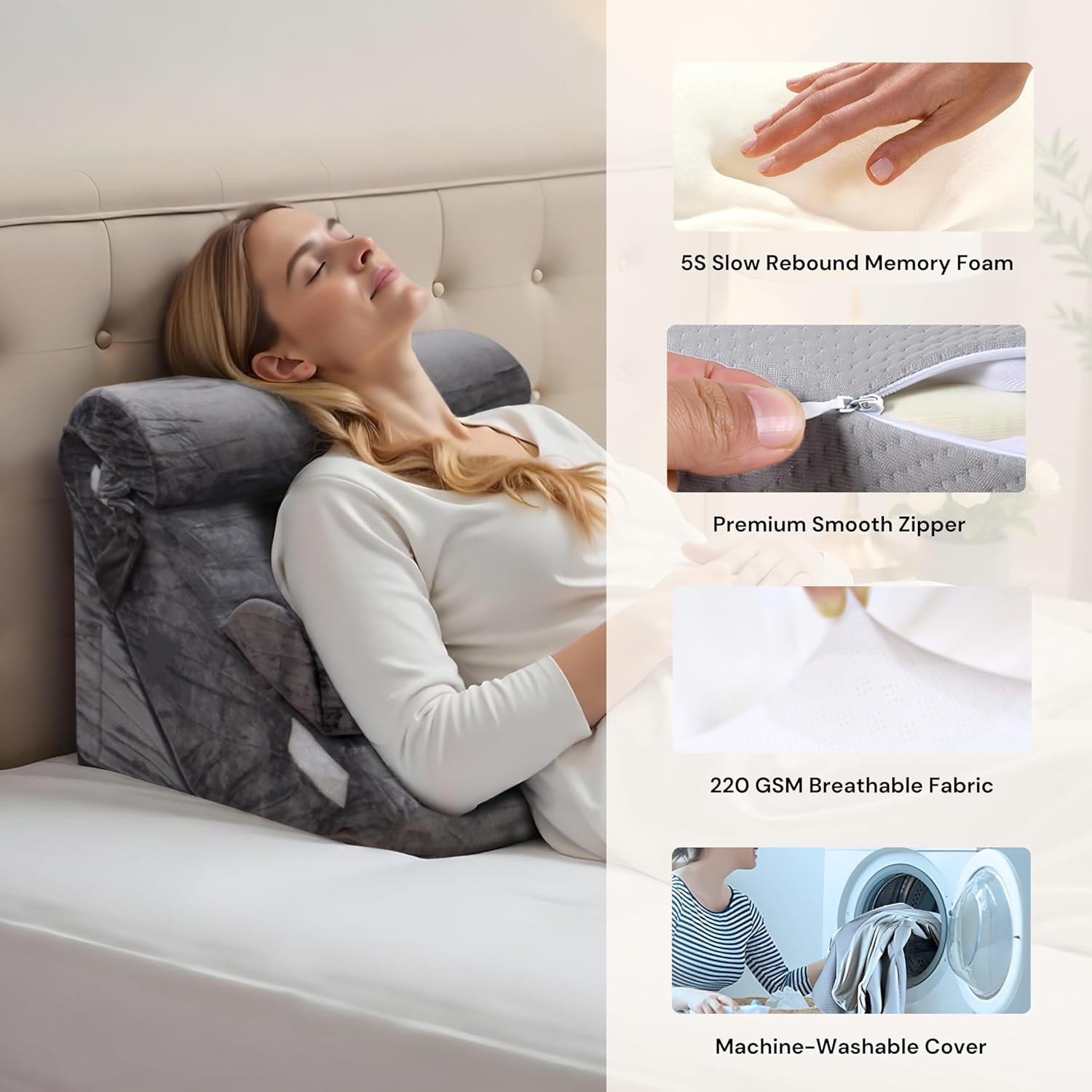 LJA PRIME 4Pcs Adjustable Wedge Pillow Set