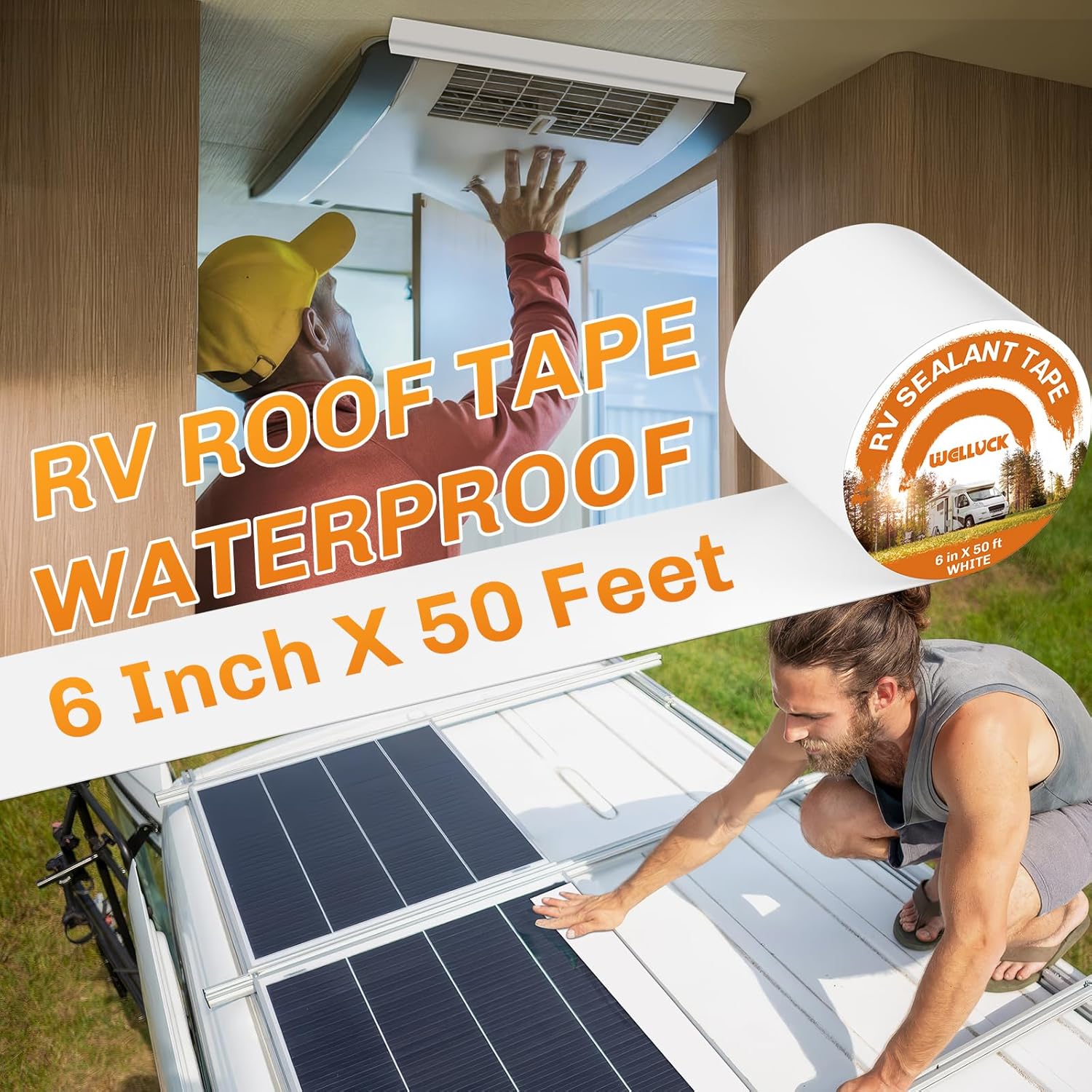 WELLUCK RV Roof Sealant Tape 6x50ft Natural White