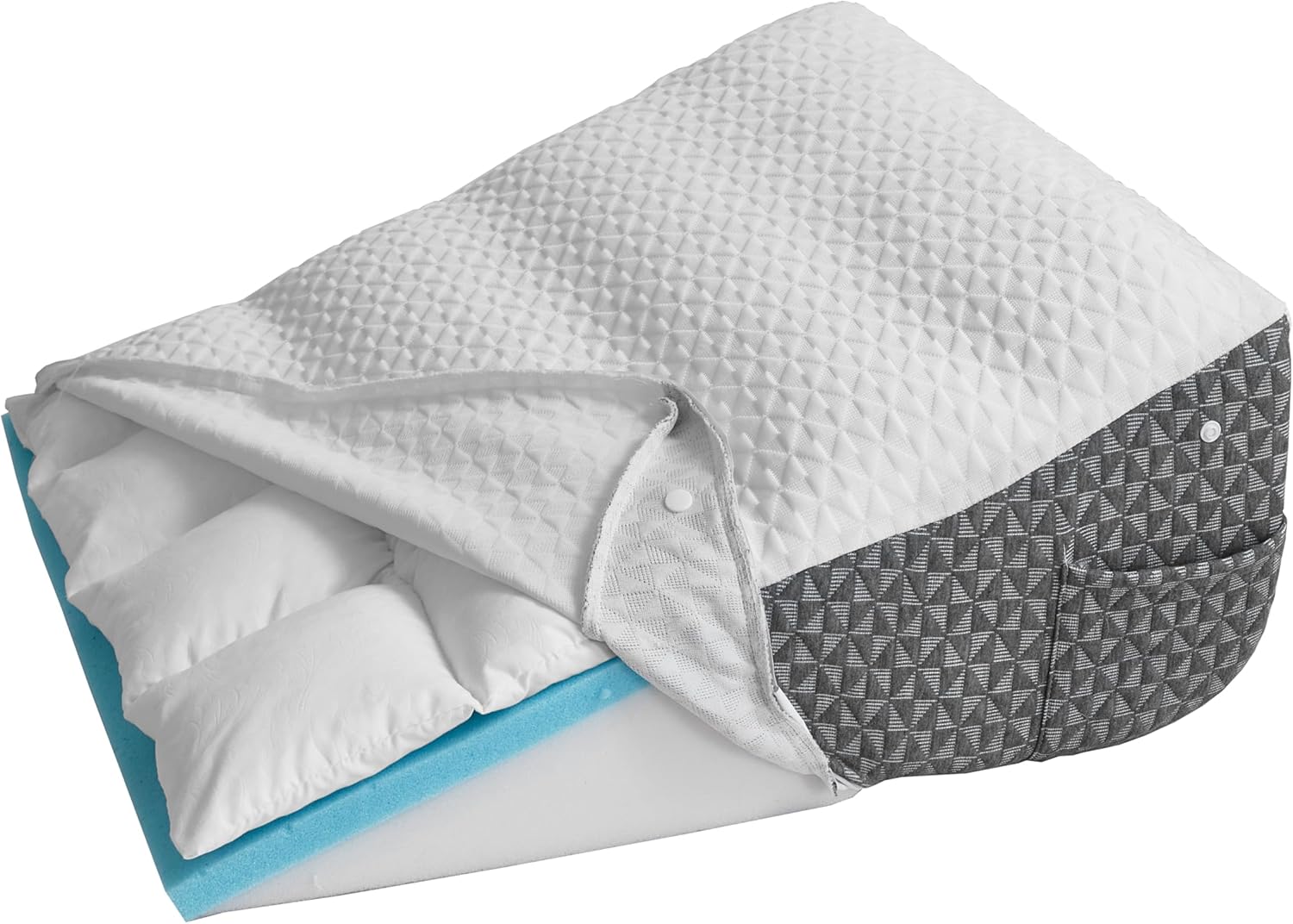 Wedge Pillow WhiteGray 2PCS for Ultimate Comfort