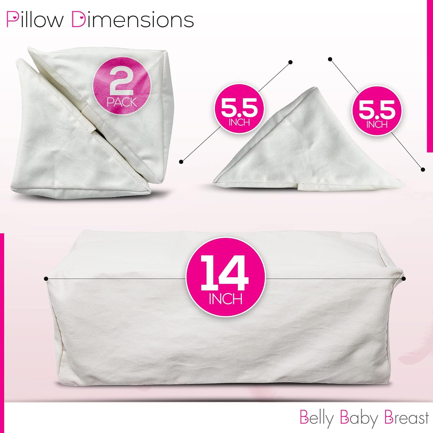 Belly Baby Breast Pillow Set of 2 for Pregnancy and Side Sleep